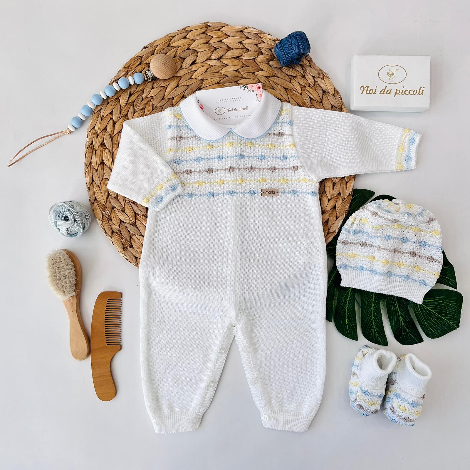 TUTINA CON PARURE 100% FILO DI COTONE POLVERE MULTICOLOR - Noi da piccoli