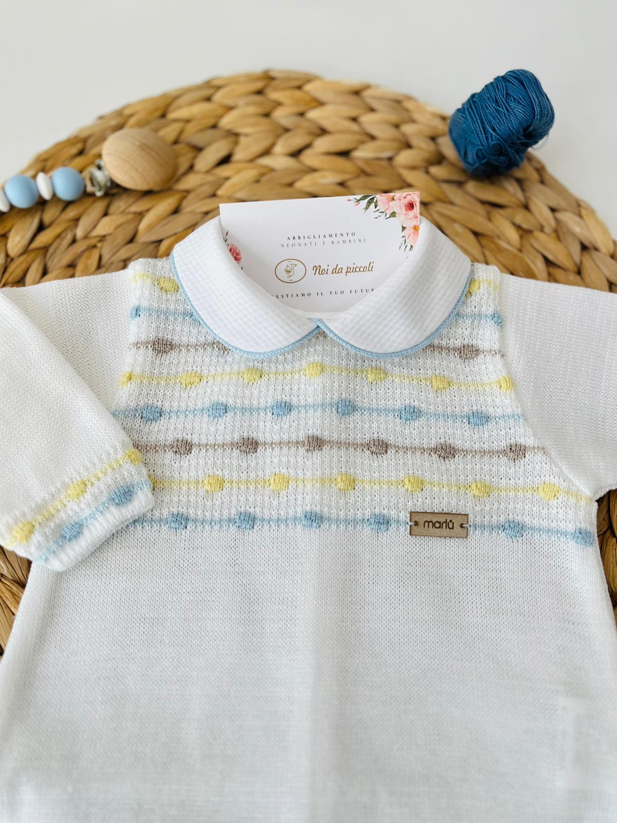 TUTINA CON PARURE 100% FILO DI COTONE POLVERE MULTICOLOR - Noi da piccoli