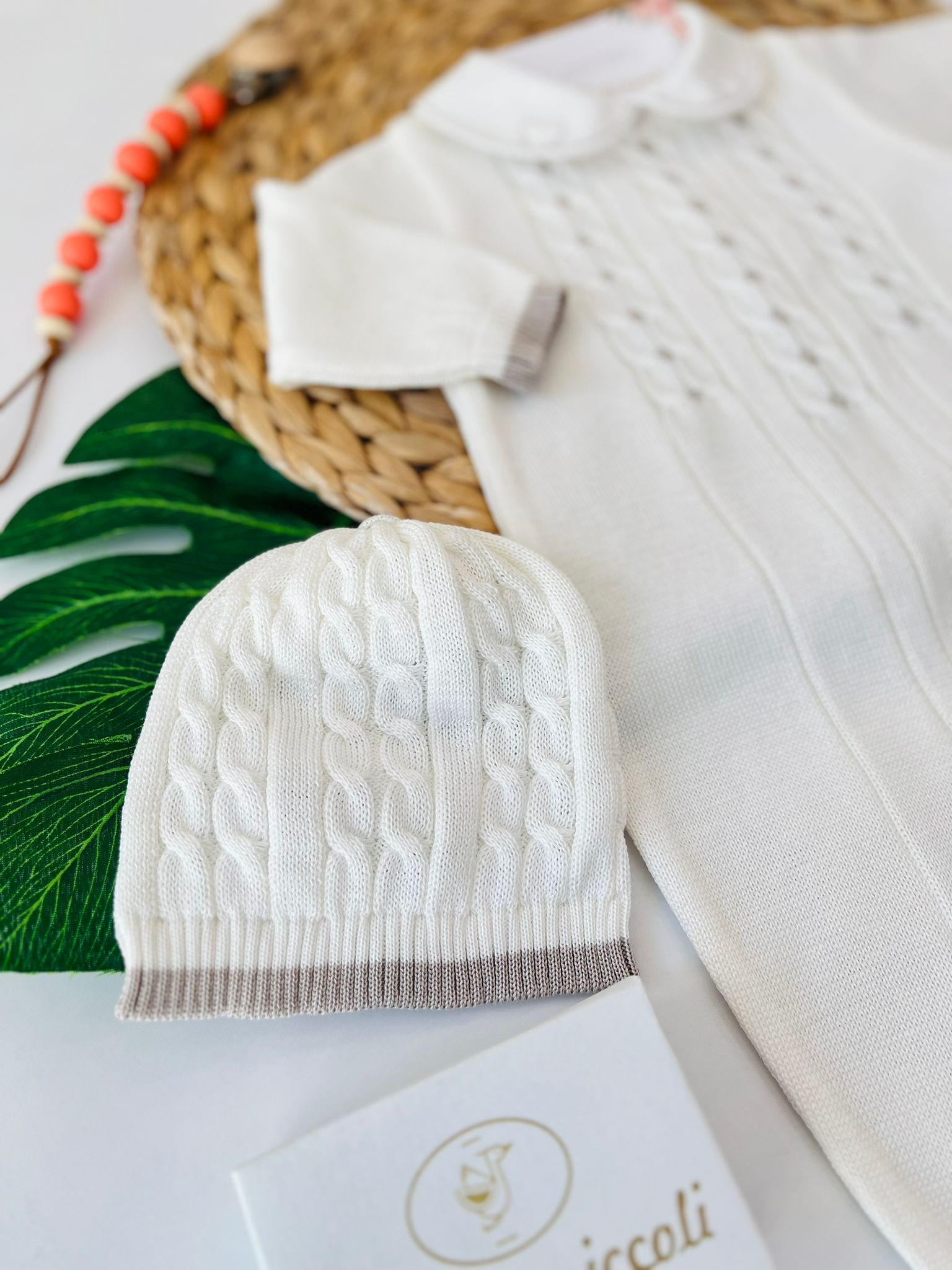 TUTINA CON PARURE 100% FILO DI COTONE VANIGLIA NOCE - Noi da piccoli