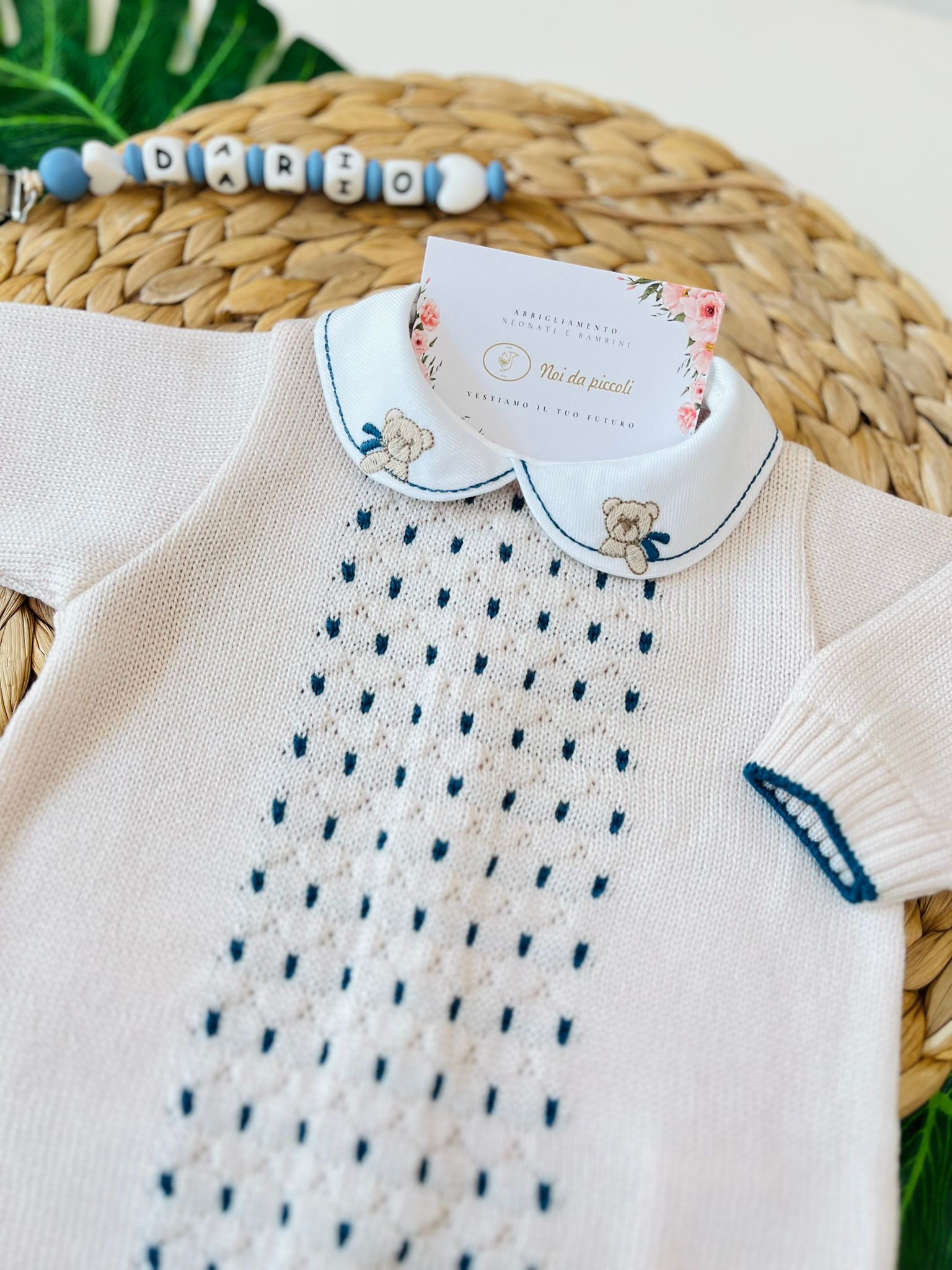 TUTINA CON PARURE 100% LANA NATURALBIO ZAFFIRO - Noi da piccoli