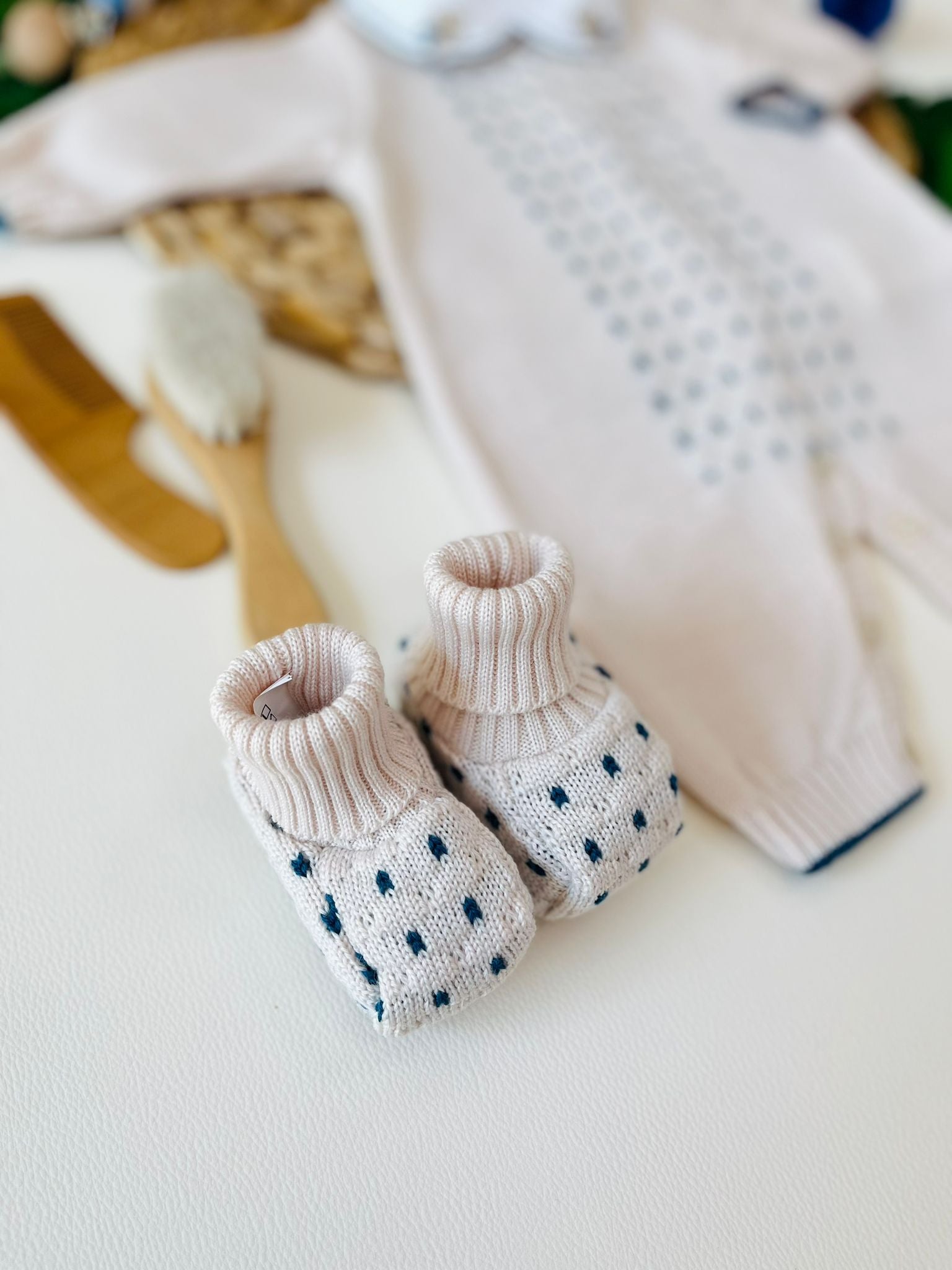 TUTINA CON PARURE 100% LANA NATURALBIO ZAFFIRO - Noi da piccoli