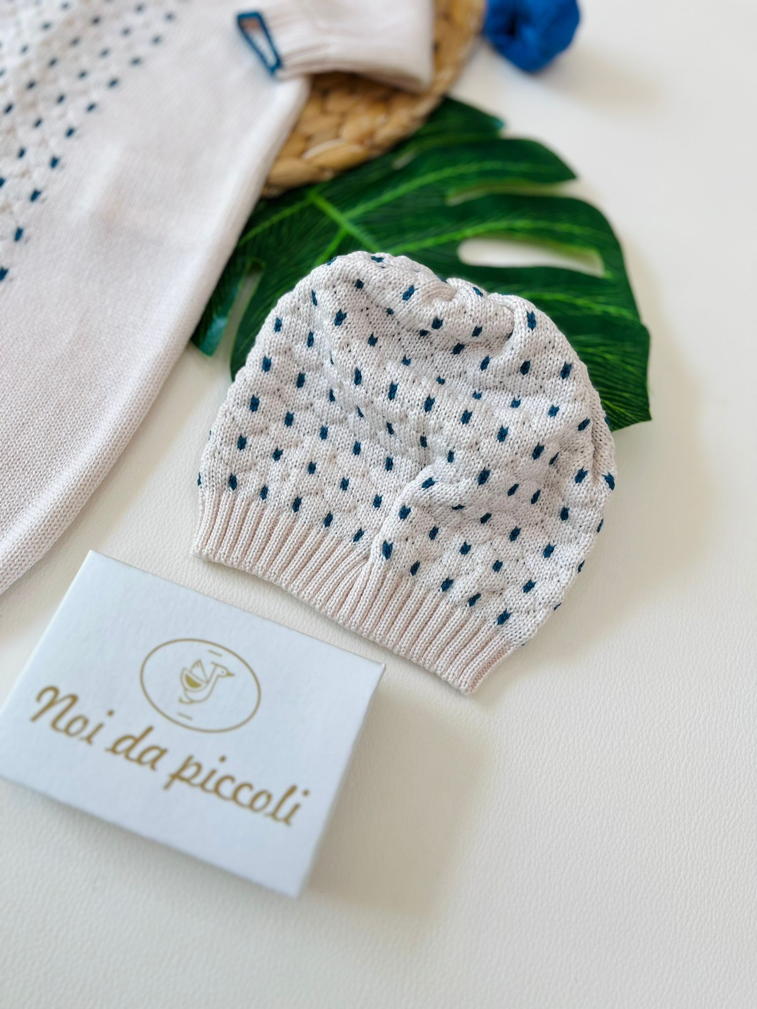 TUTINA CON PARURE 100% LANA NATURALBIO ZAFFIRO - Noi da piccoli