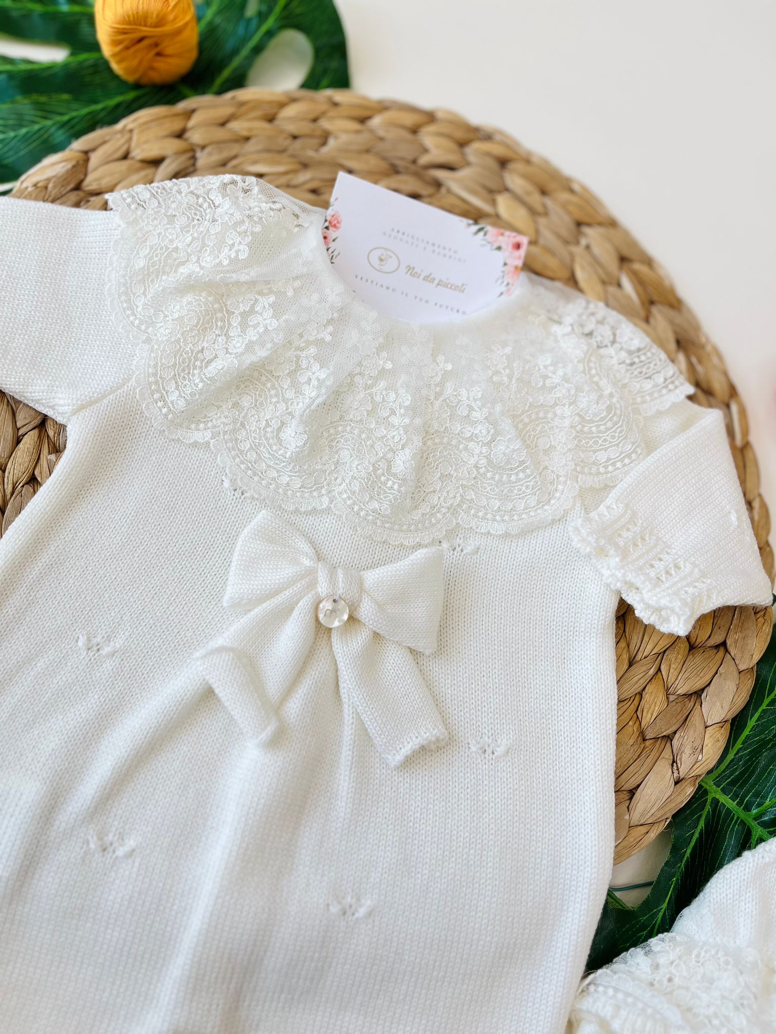 TUTINA CON PARURE 100% LANA VANIGLIA - Noi da piccoli