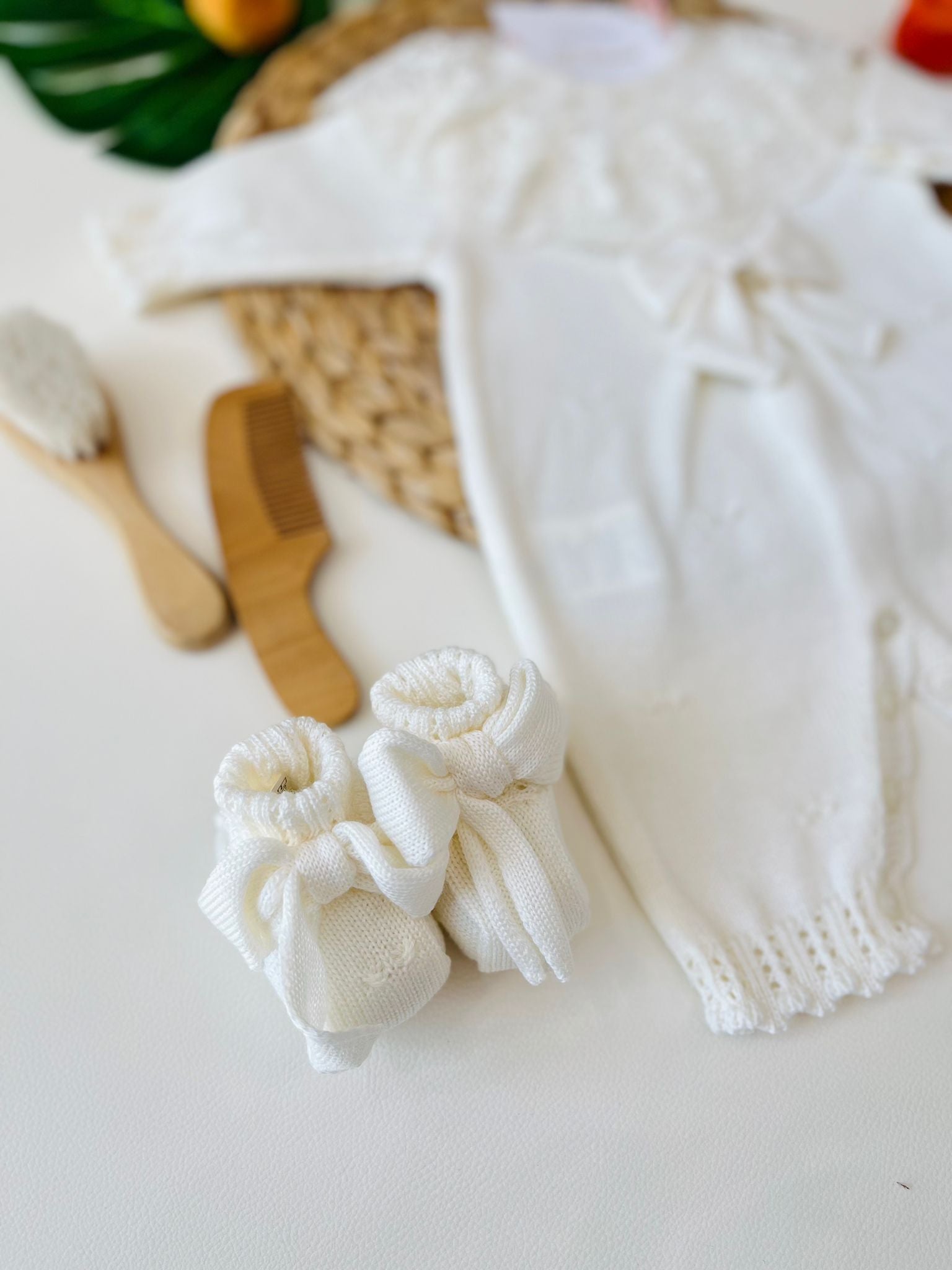 TUTINA CON PARURE 100% LANA VANIGLIA - Noi da piccoli