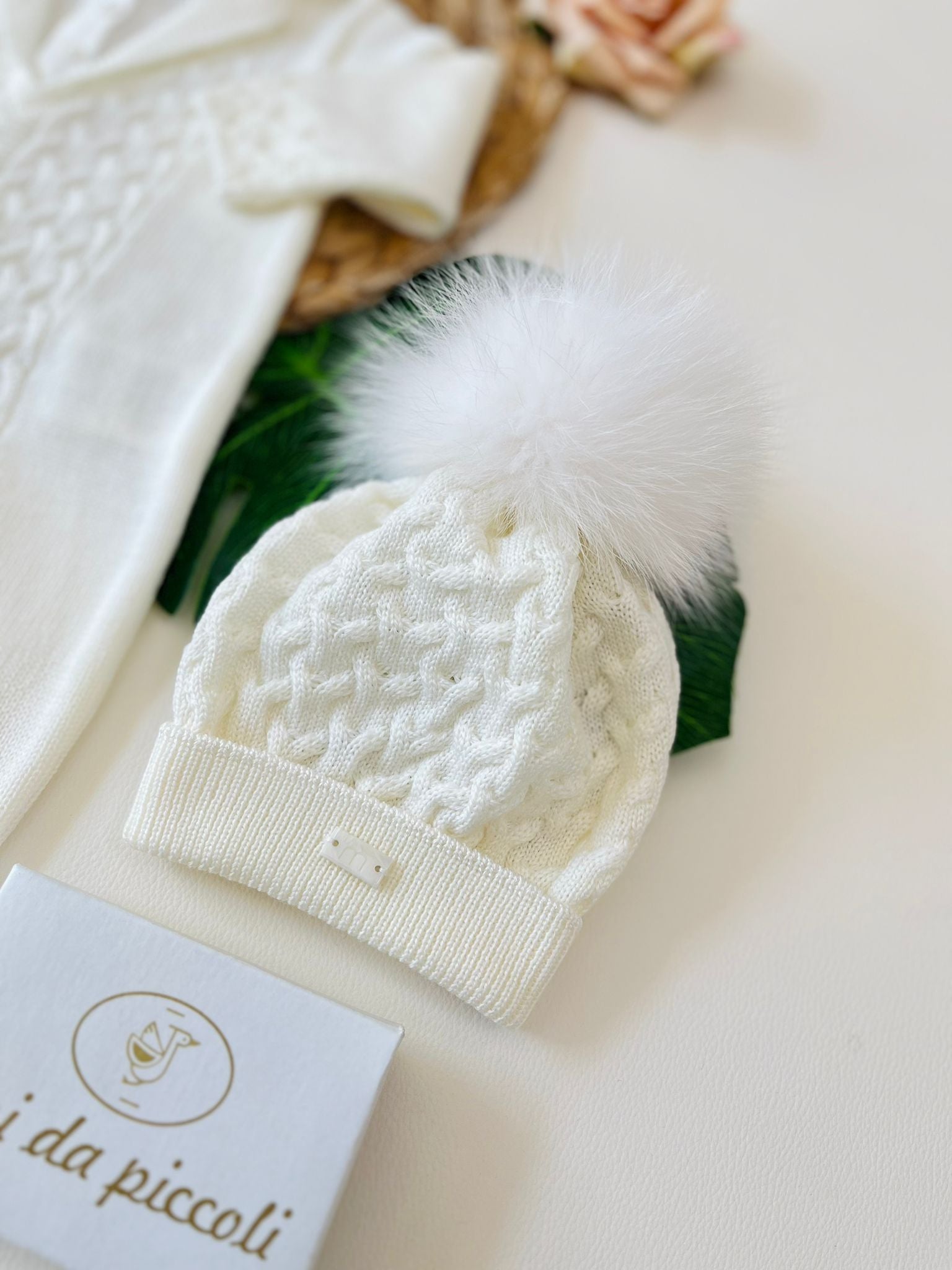 TUTINA CON PARURE 100% LANA VANIGLIA - Noi da piccoli