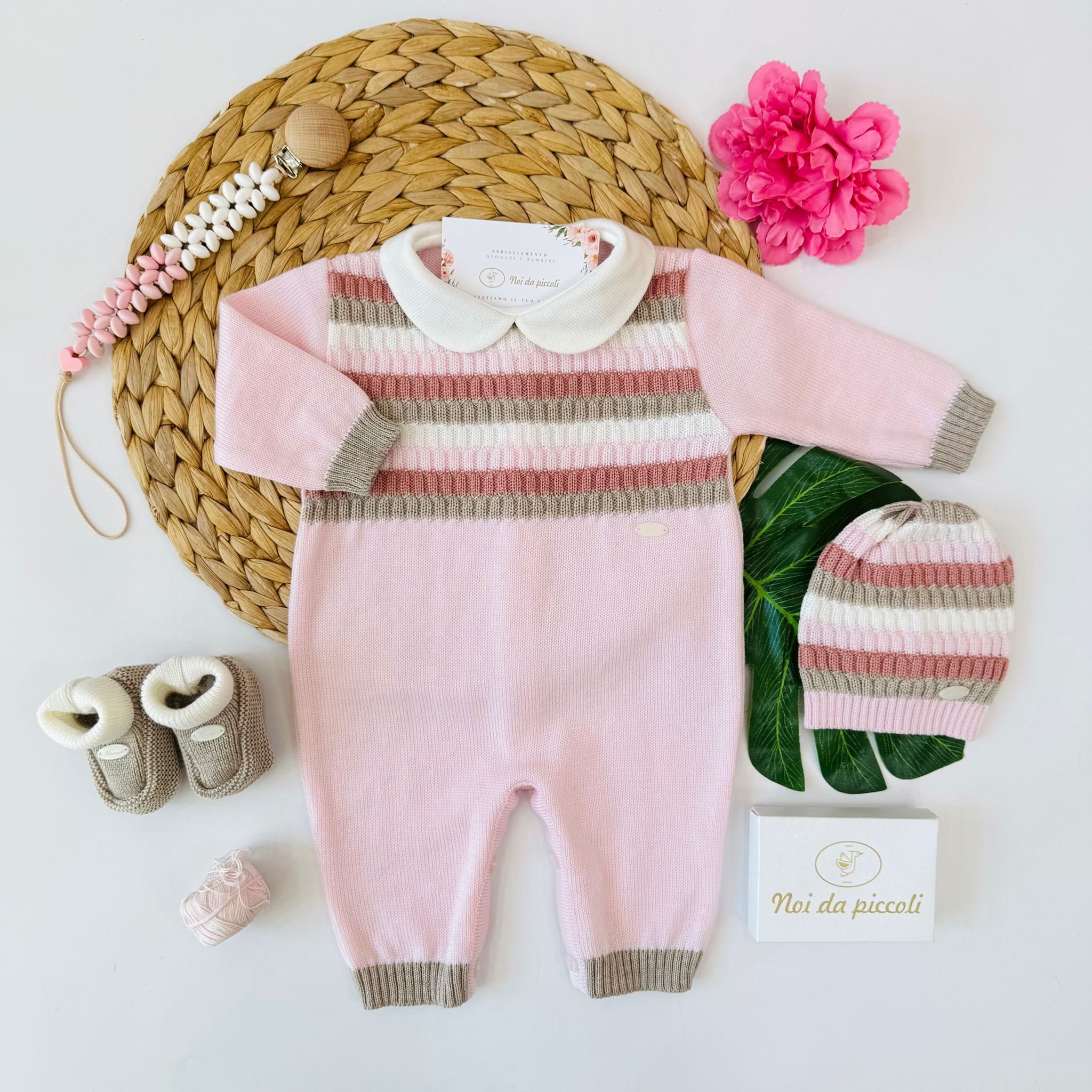 TUTINA CON PARURE 100% LANA VARI COLORI - Noi da piccoli