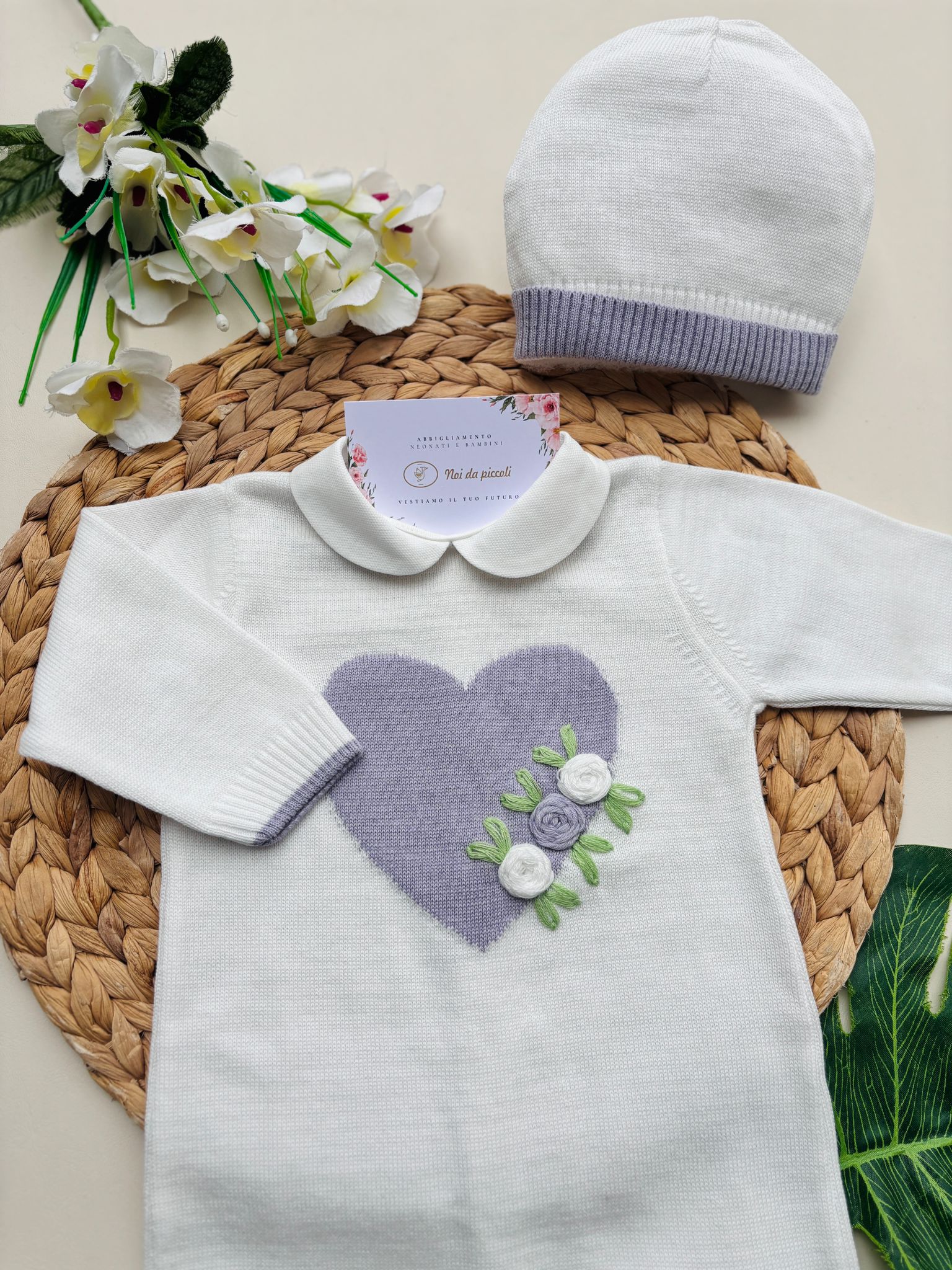 TUTINA CON PARURE IN FILO LILLA - Noi da piccoli
