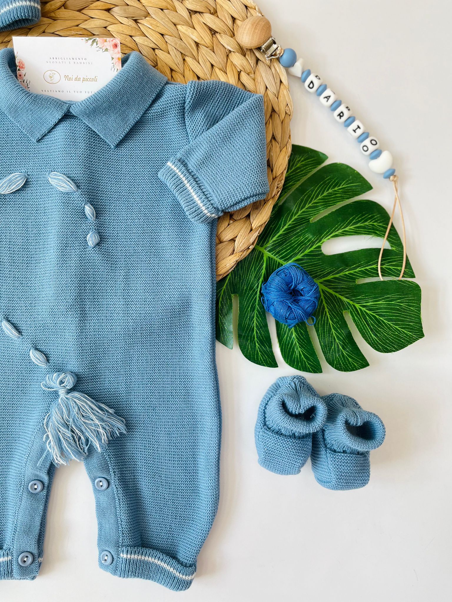 TUTINA CON PARURE LEGAME MATERNITY AVION SCURO FILATO CALDO - Noi da piccoli