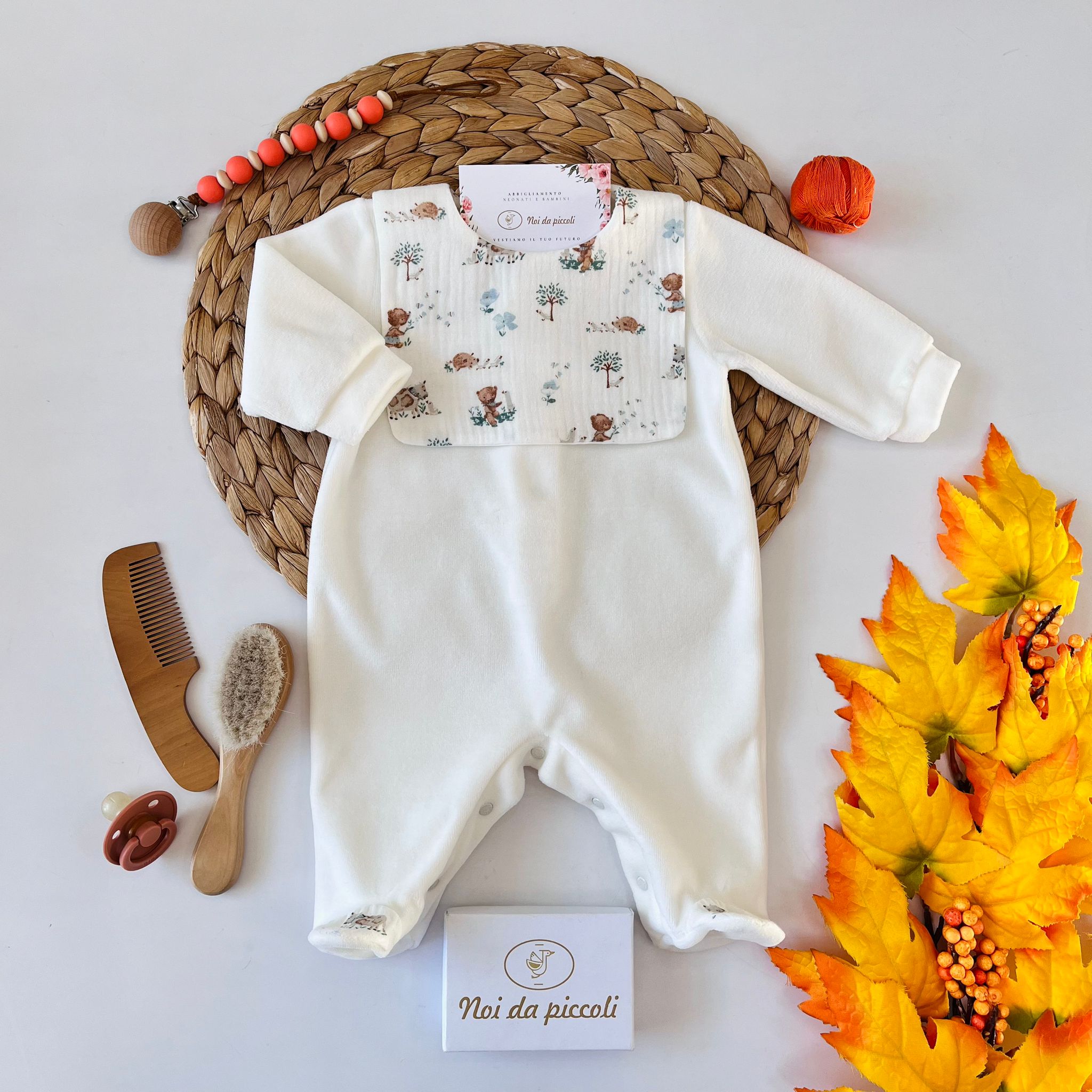 TUTINA CON PATTEN ANIMALI DI BOSCO CINIGLIA PANNA - Noi da piccoli