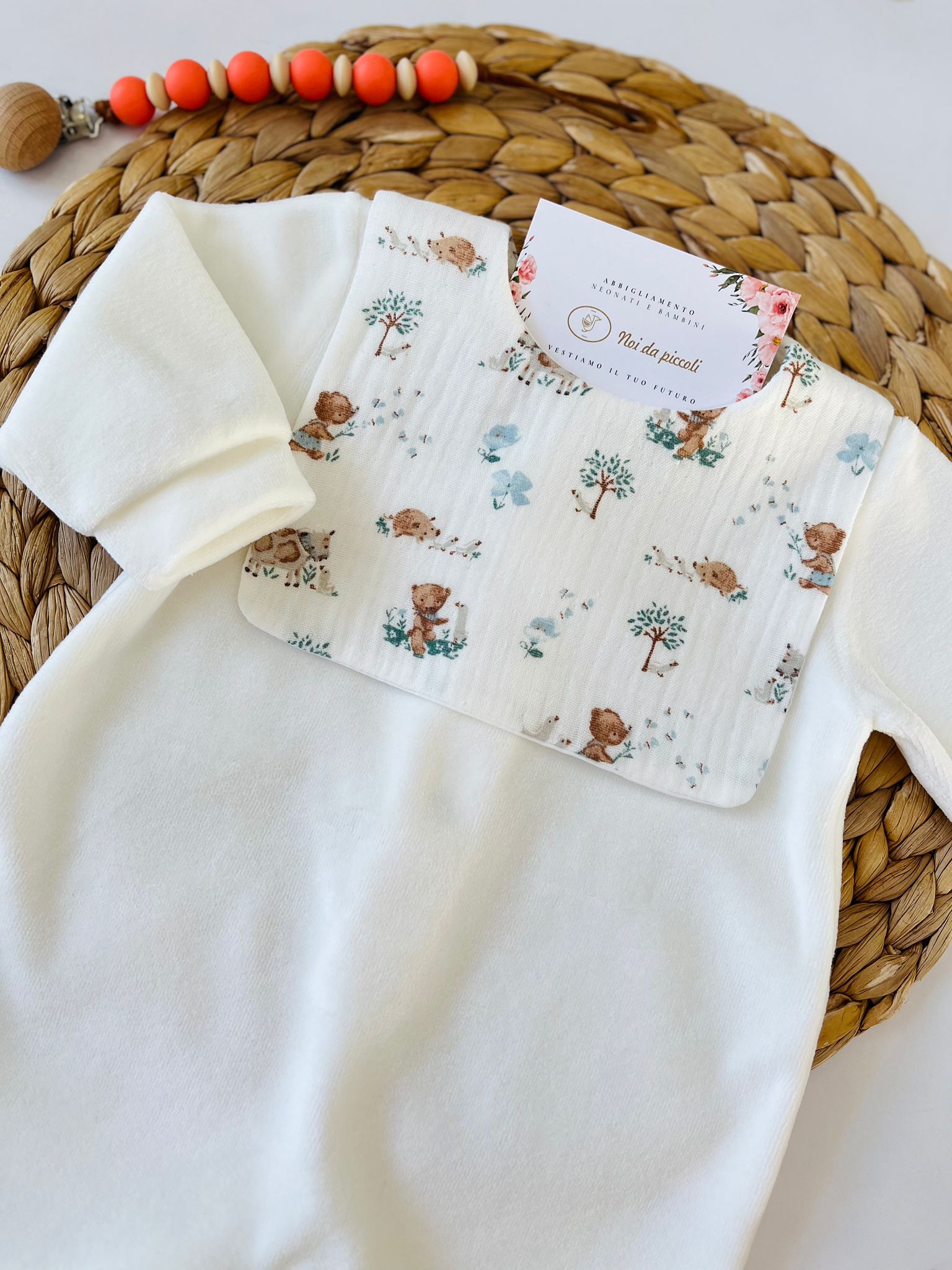 TUTINA CON PATTEN ANIMALI DI BOSCO CINIGLIA PANNA - Noi da piccoli