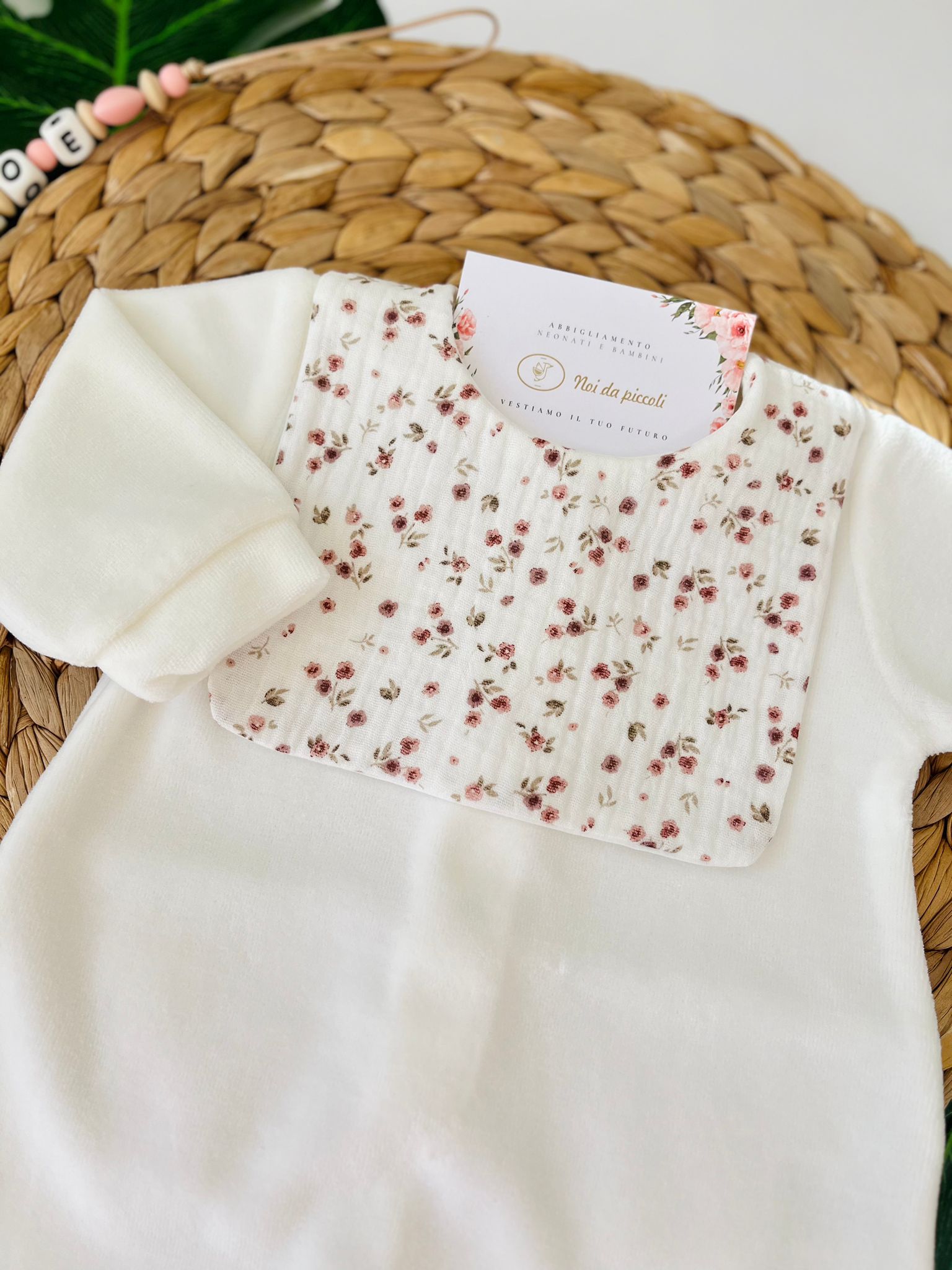 TUTINA CON PATTEN FIORI CINIGLIA PANNA - Noi da piccoli