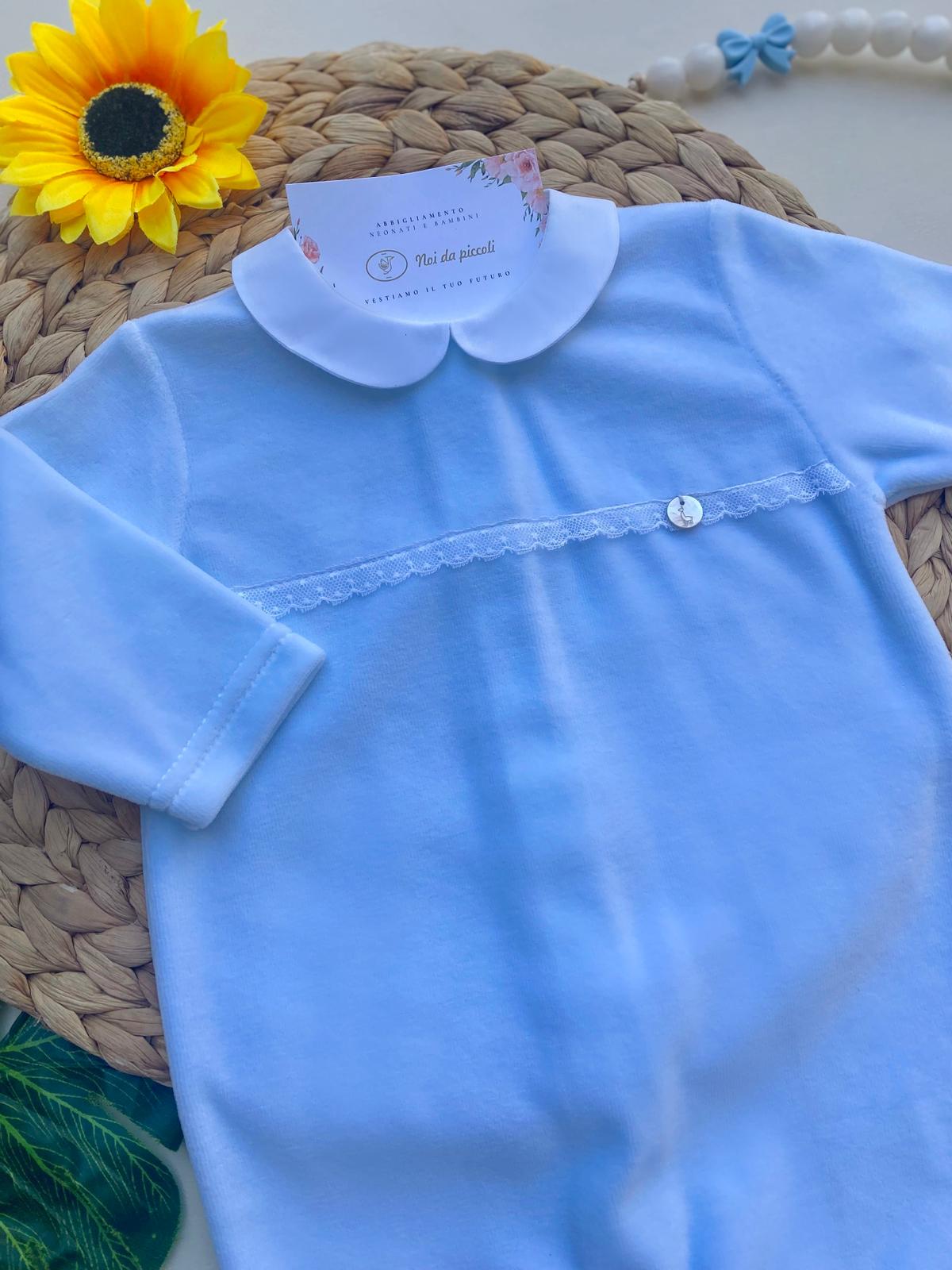 TUTINA CON RICAMI CINIGLIA CIELO - Noi da piccoli