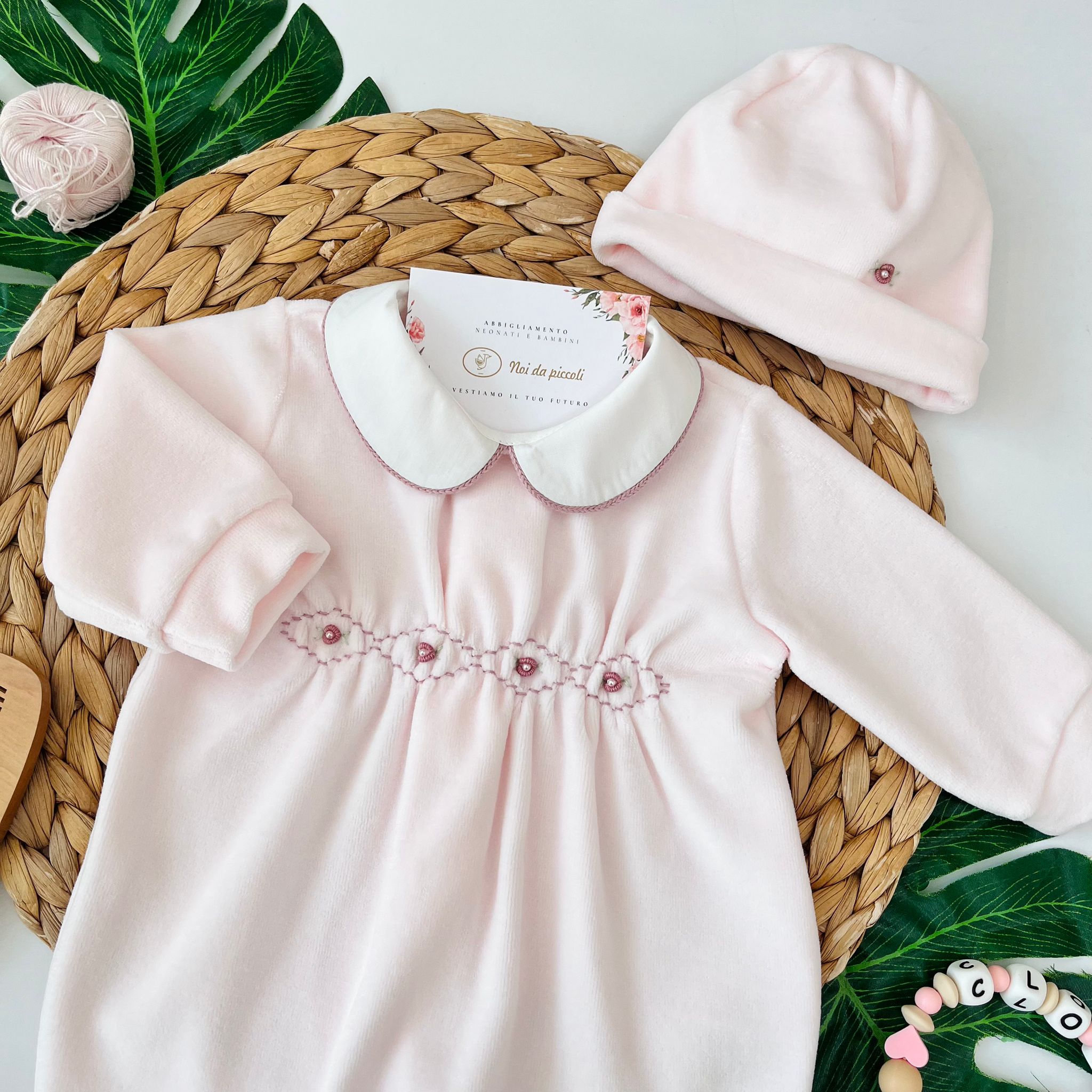 TUTINA CON ROSELLINE CINIGLIA ROSA - Noi da piccoli