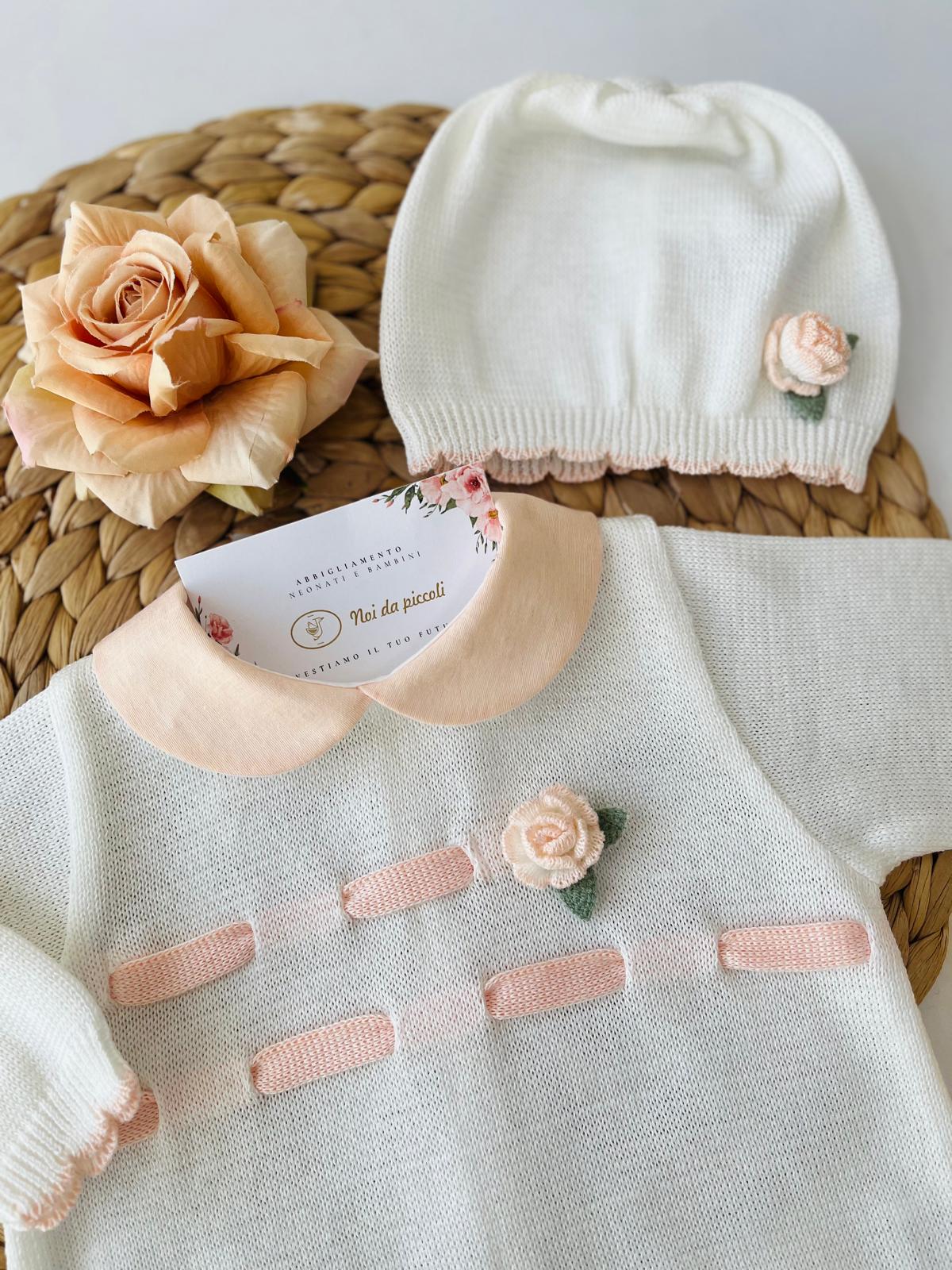 TUTINA CON SET PARURE 100 % COTONE Arancione - Noi da piccoli