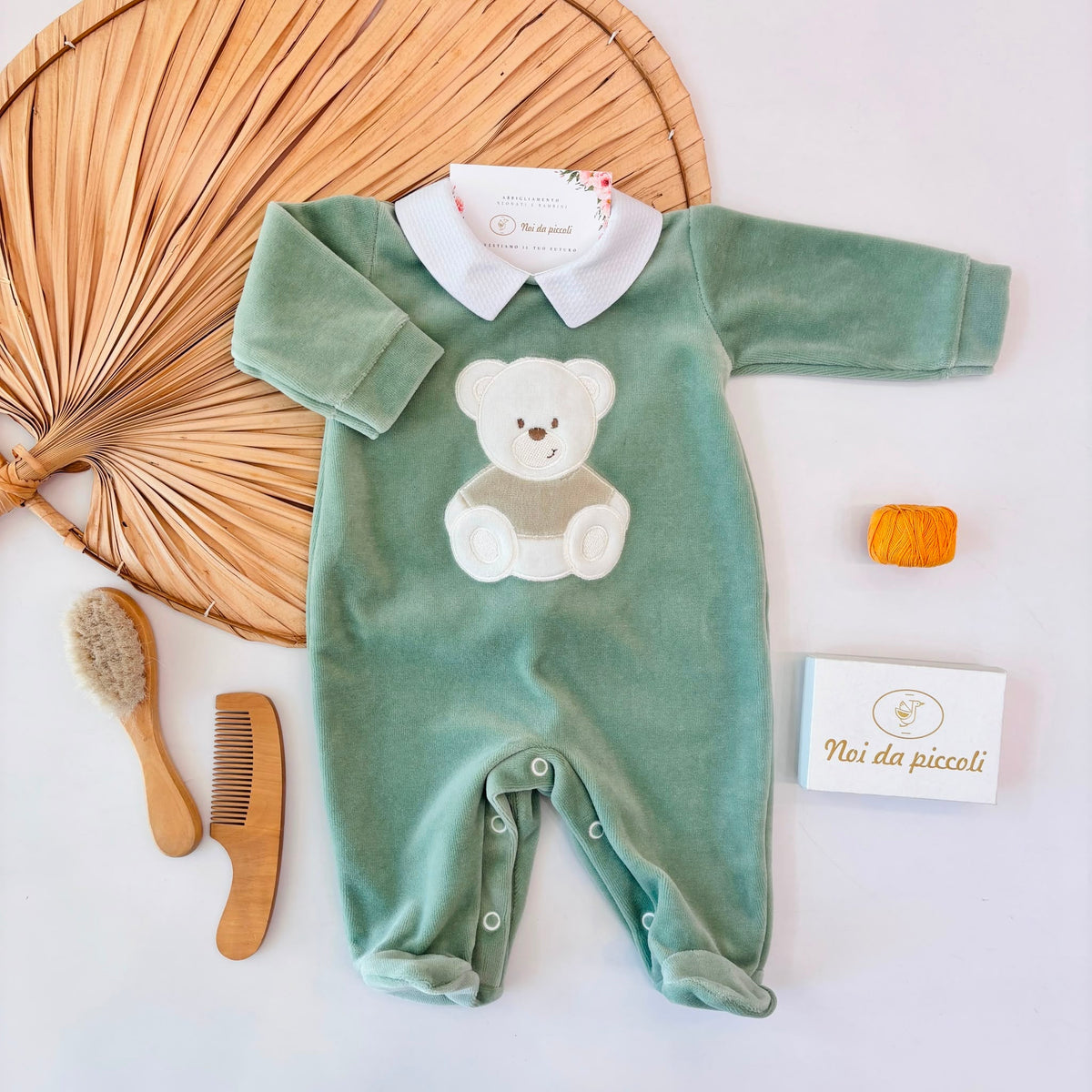 Tutina con Teddy Ciniglia Verde Bebe' Margo' - Noi da piccoli