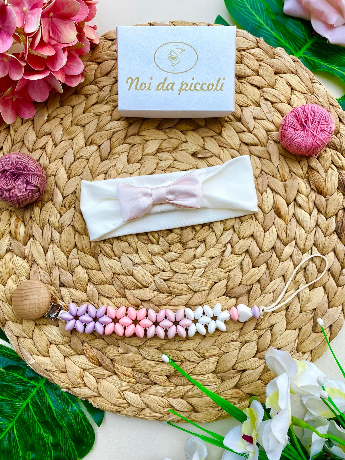 TUTINA Cotone bianco - rosa - Noi da piccoli