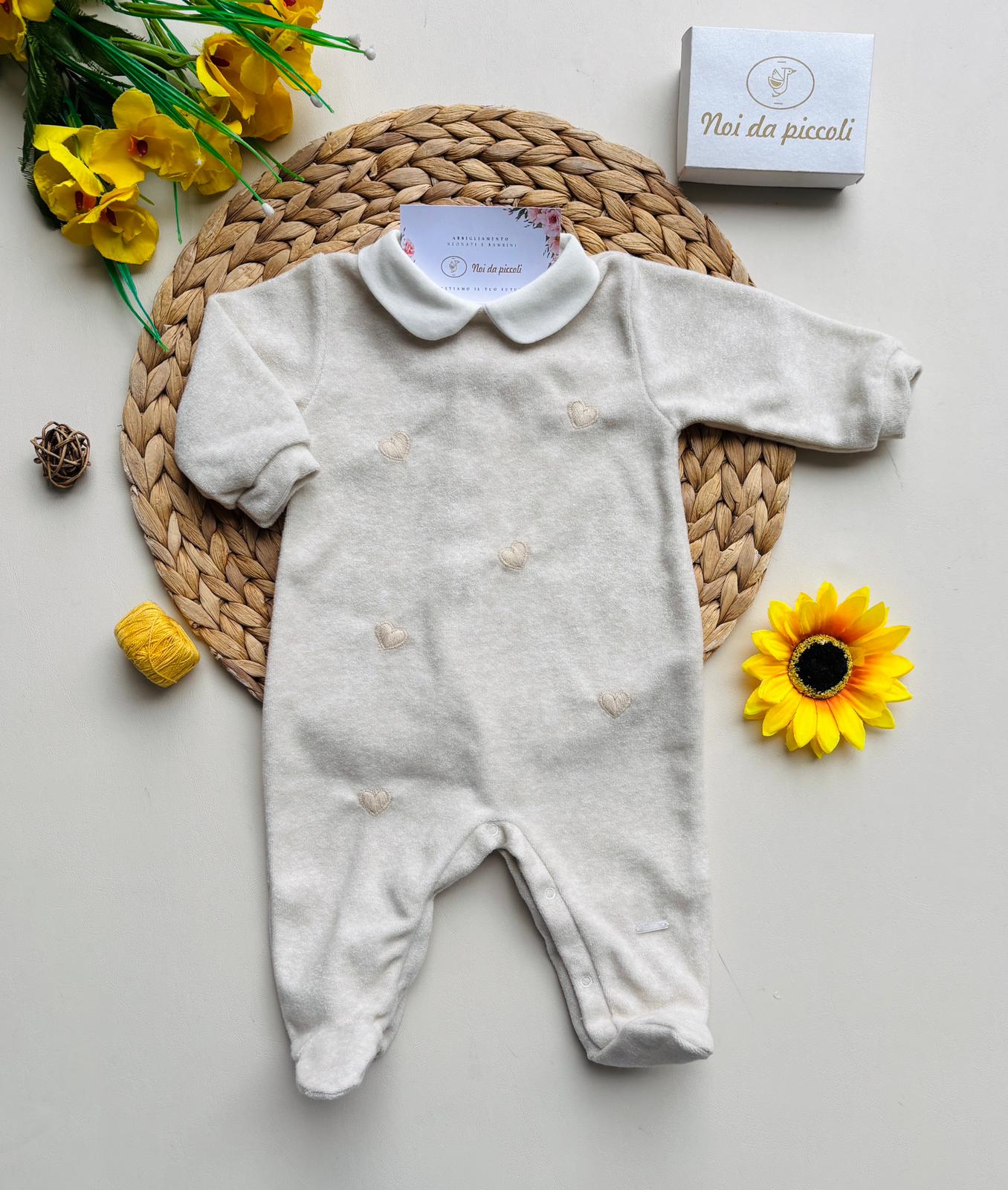 TUTINA CUORICINI CINIGLIA CREMA - Noi da piccoli