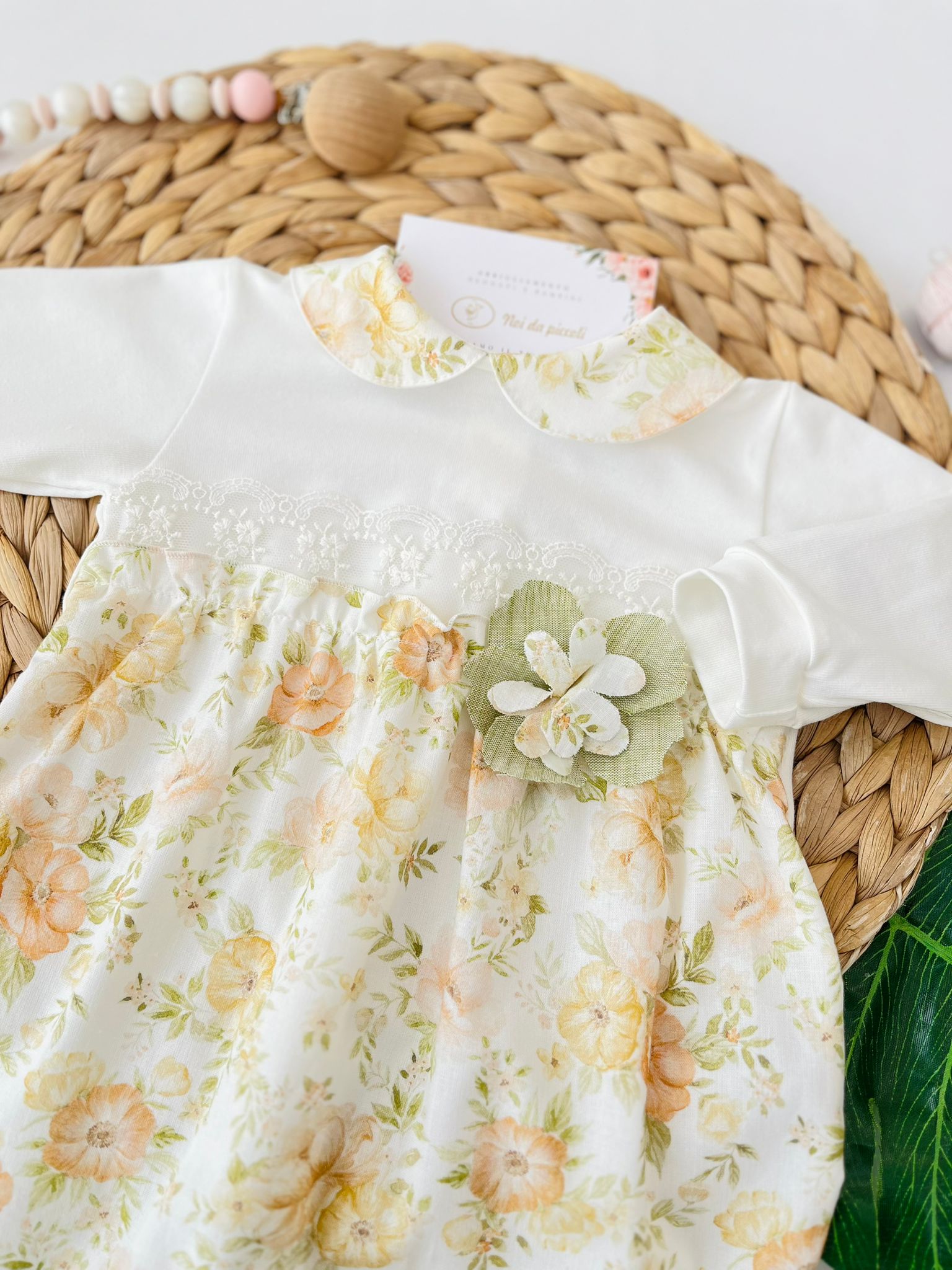 TUTINA FIORI 100 % COTONE BIANCO - Noi da piccoli