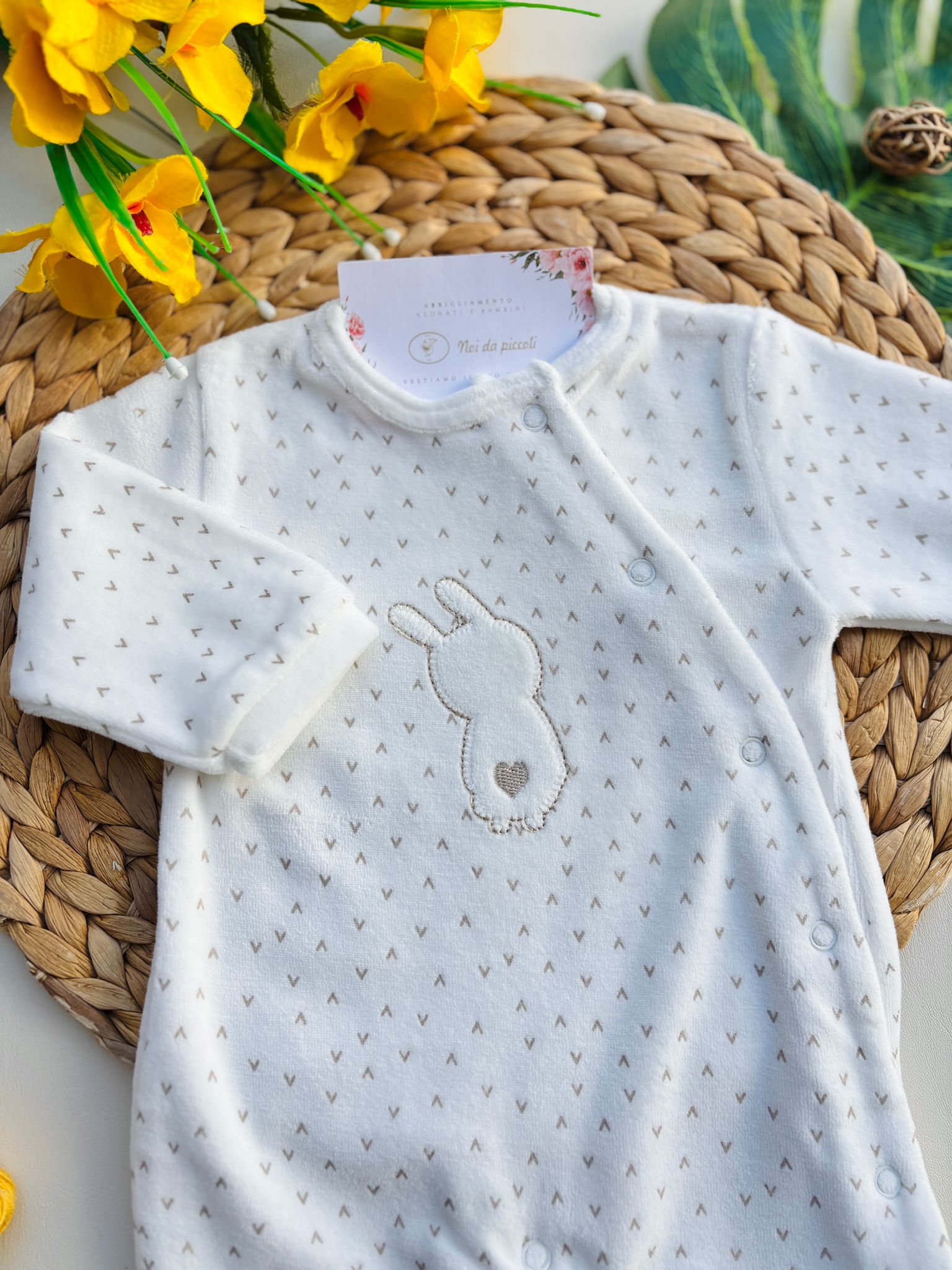 TUTINA IN CINIGLIA ANTIPANICO CON CONIGLIETTO PANNA BEIGE - Noi da piccoli