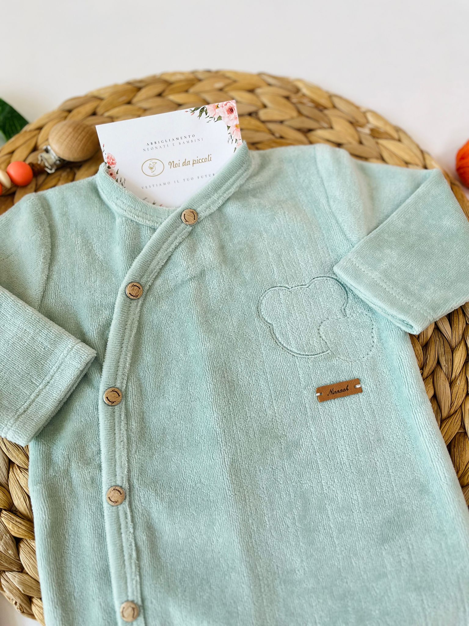 TUTINA IN CINIGLIA ANTIPANICO CON ORSETTI LATERALI VERDE - Noi da piccoli