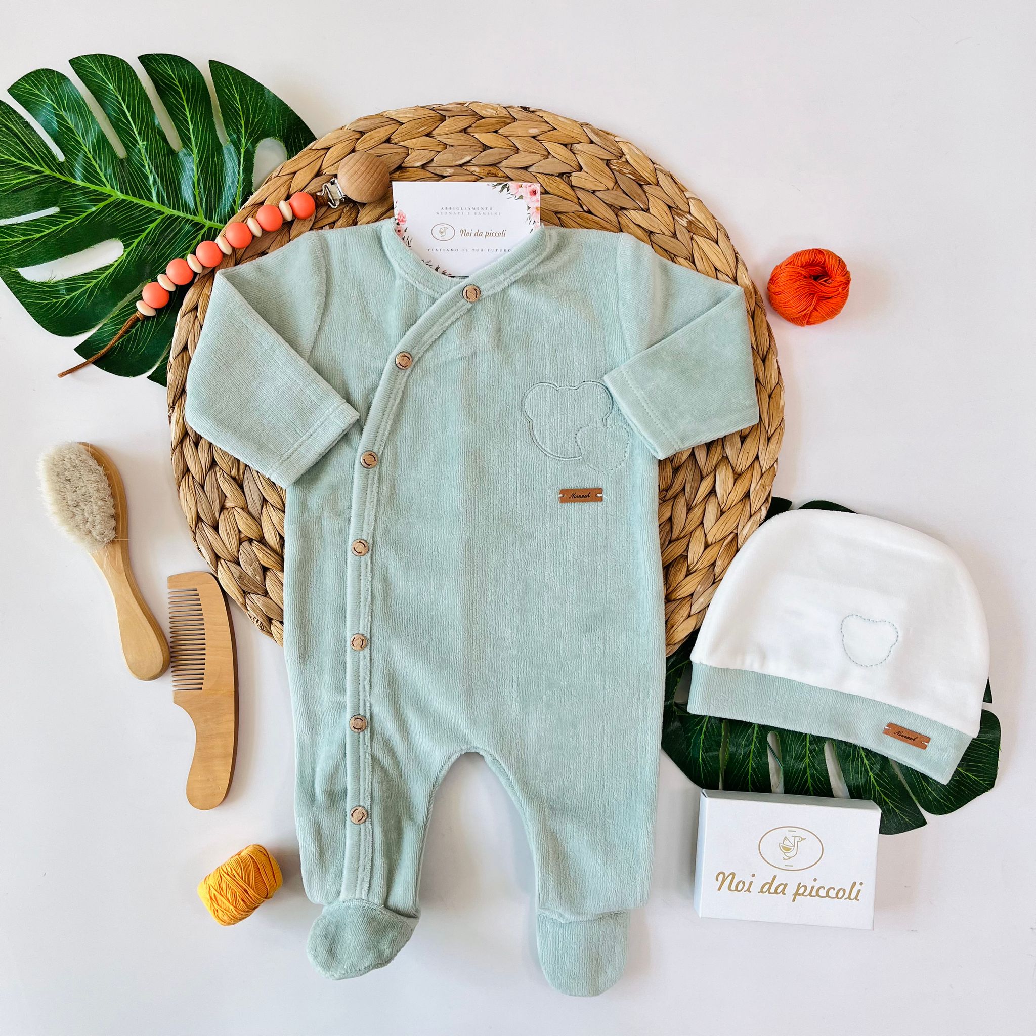 TUTINA IN CINIGLIA ANTIPANICO CON ORSETTI LATERALI VERDE - Noi da piccoli