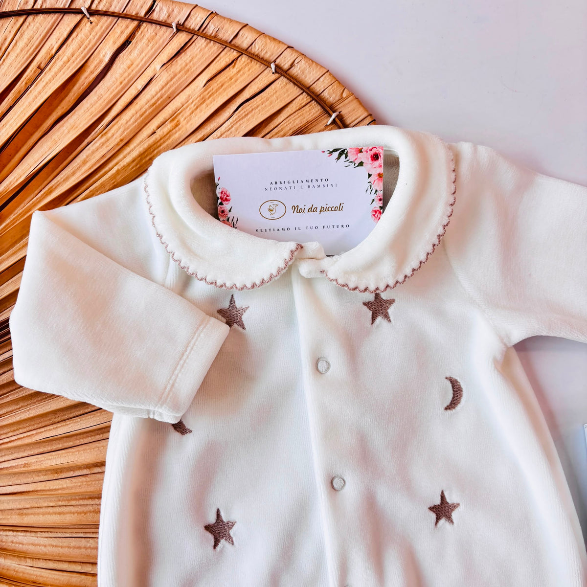 TUTINA IN CINIGLIA BEIGE CON STELLINE E LUNE - Noi da piccoli