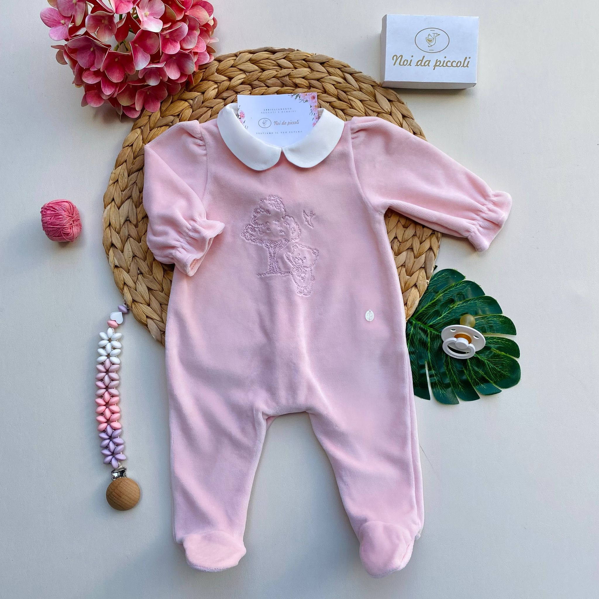 TUTINA IN CINIGLIA CON DISEGNINI ROSA - Noi da piccoli