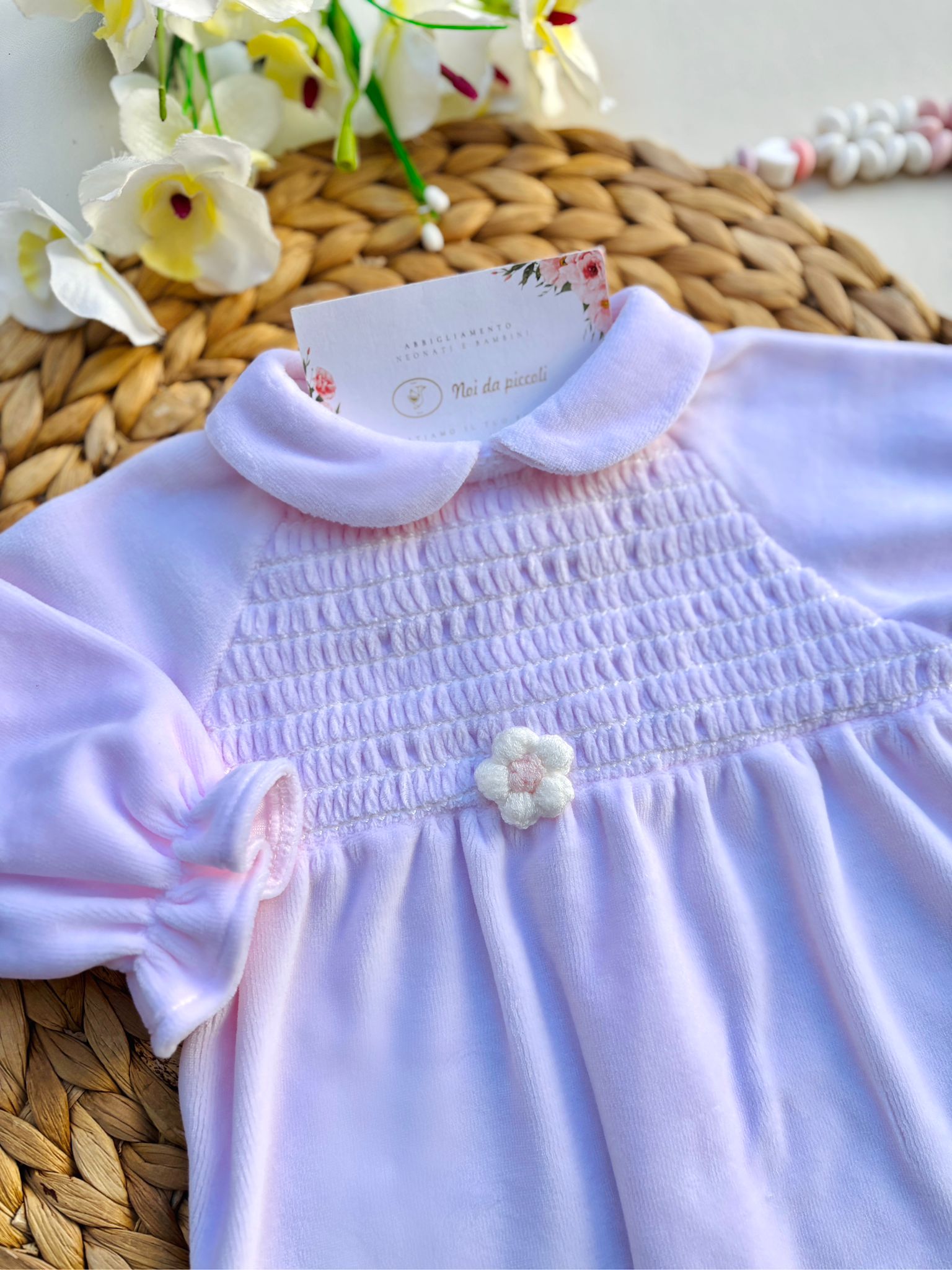 TUTINA IN CINIGLIA CON FIORELLINO ROSA - Noi da piccoli