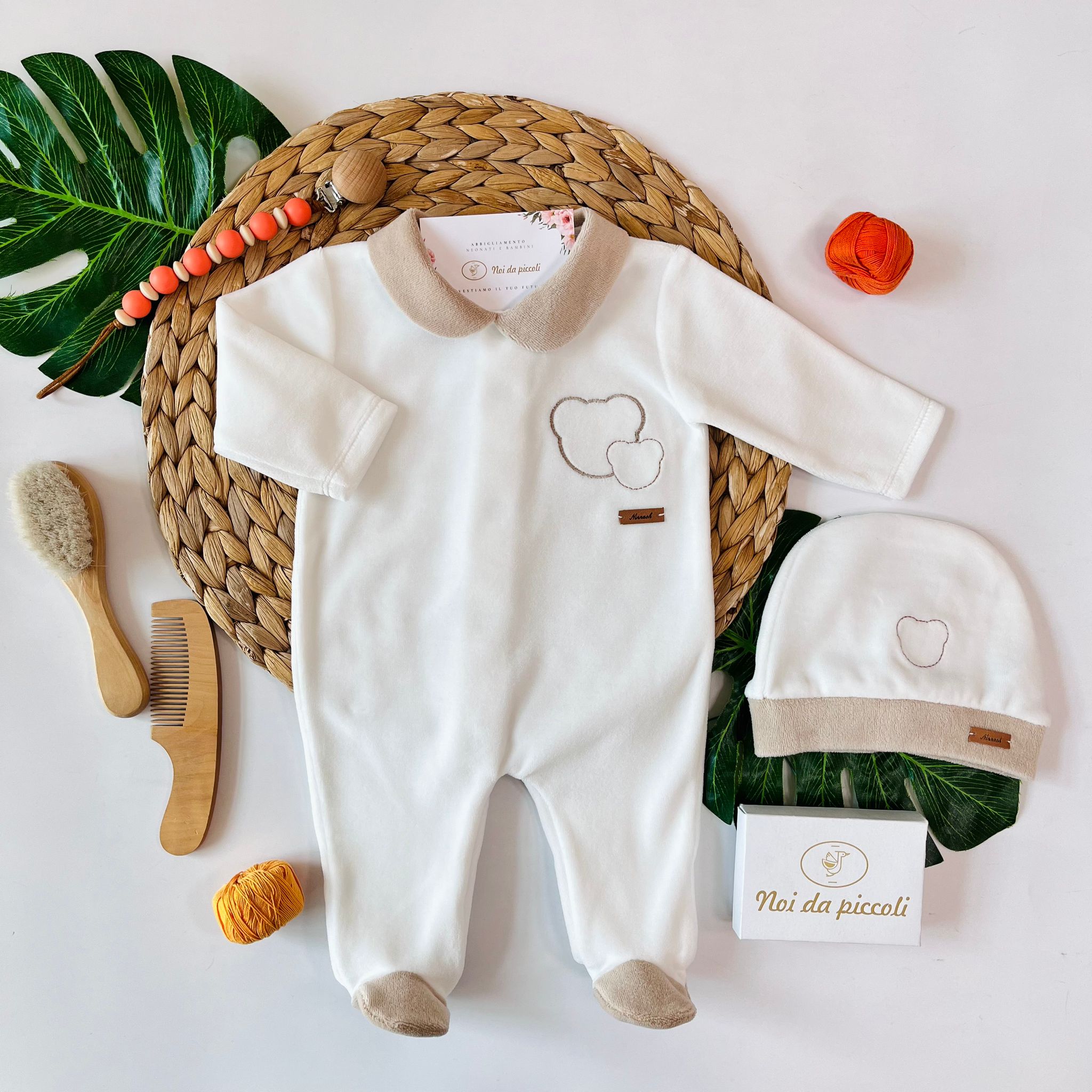 TUTINA IN CINIGLIA CON ORSETTI PANNA BEIGE - Noi da piccoli