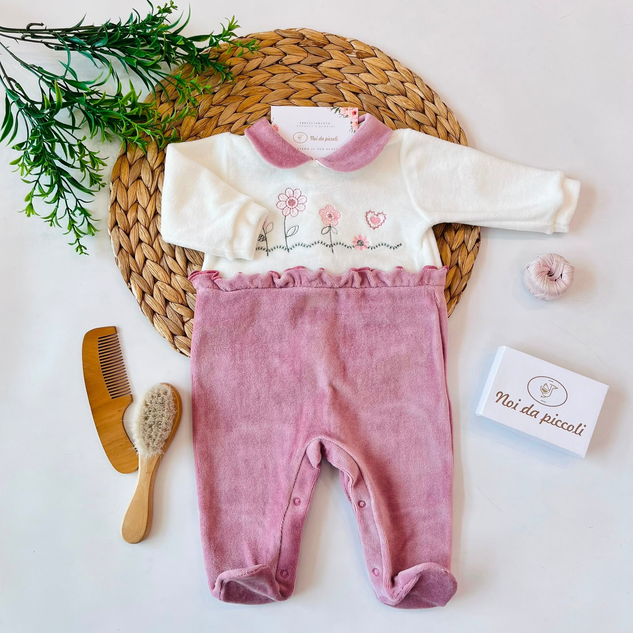 TUTINA IN CINIGLIA MALVA FIORI AL CENTRO - Noi da piccoli