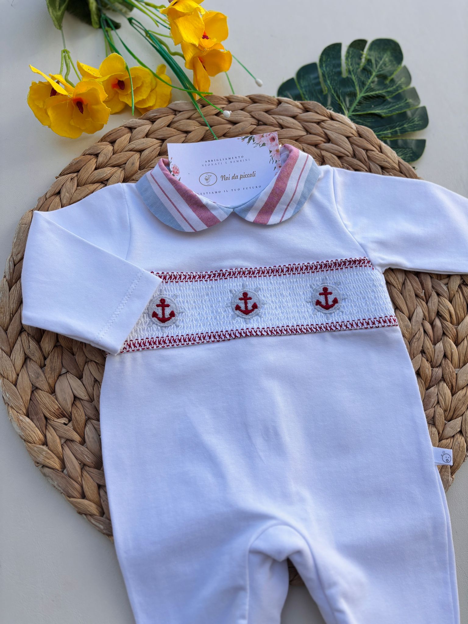 TUTINA IN COTONE ANCORE BIANCO - Noi da piccoli