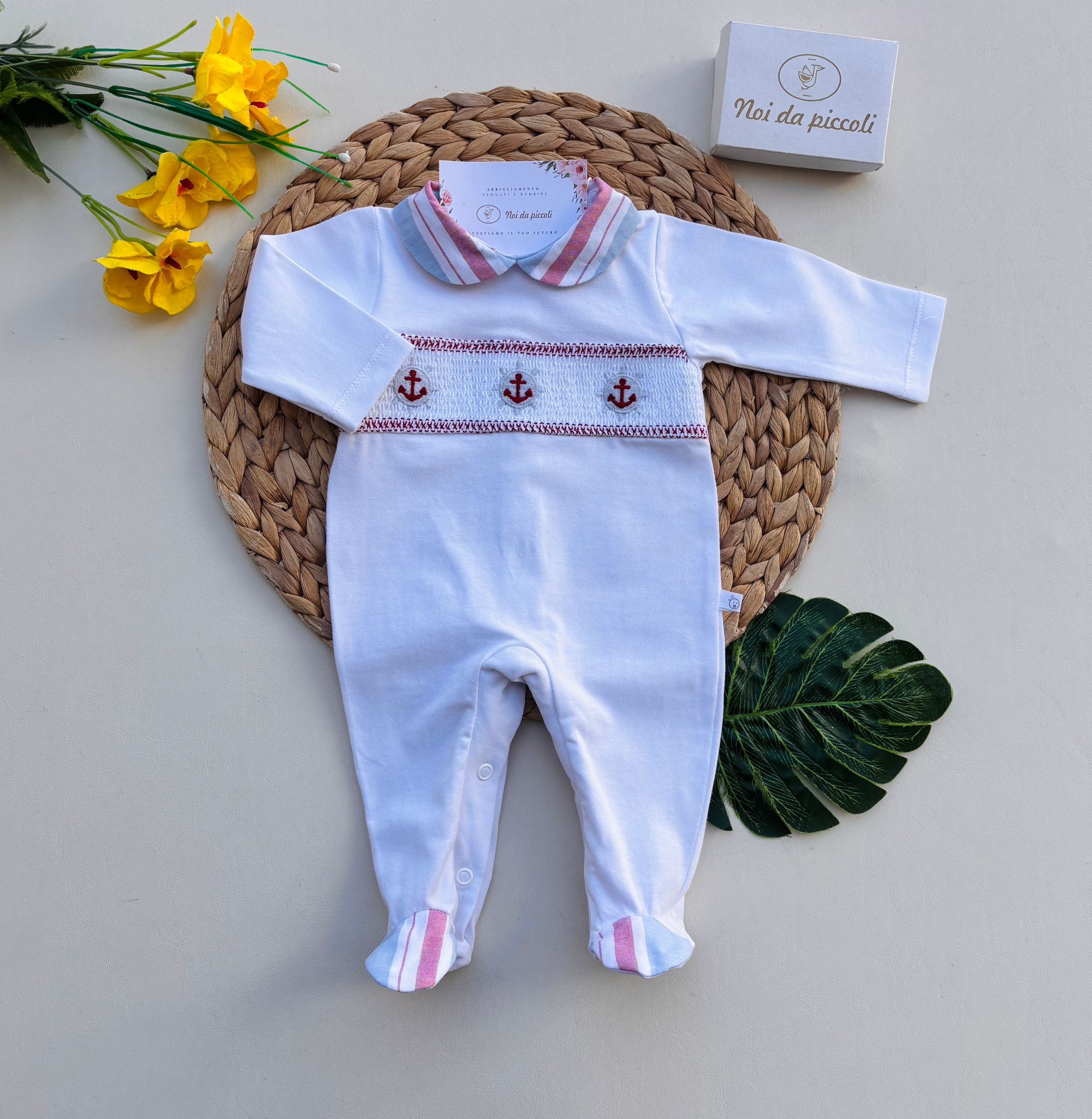 TUTINA IN COTONE ANCORE BIANCO - Noi da piccoli