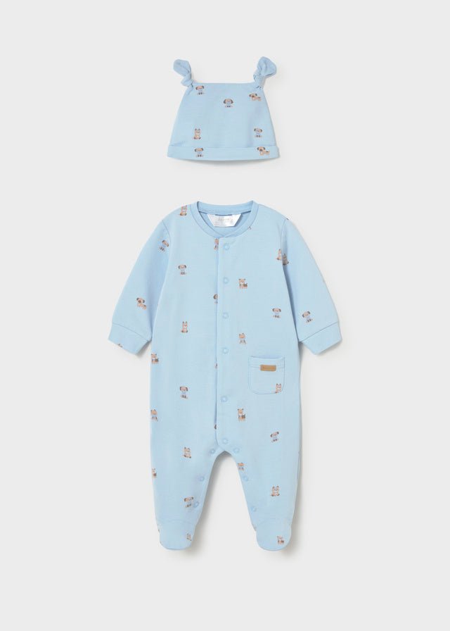 TUTINA IN COTONE ANTIPANICO CON CAGNOLINI E ORSETTI CIELO - Noi da piccoli