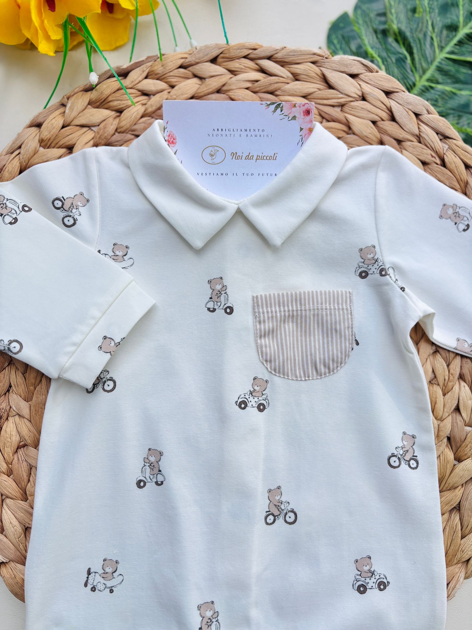 TUTINA IN COTONE ANTIPANICO ORSETTI CRUDO - Noi da piccoli