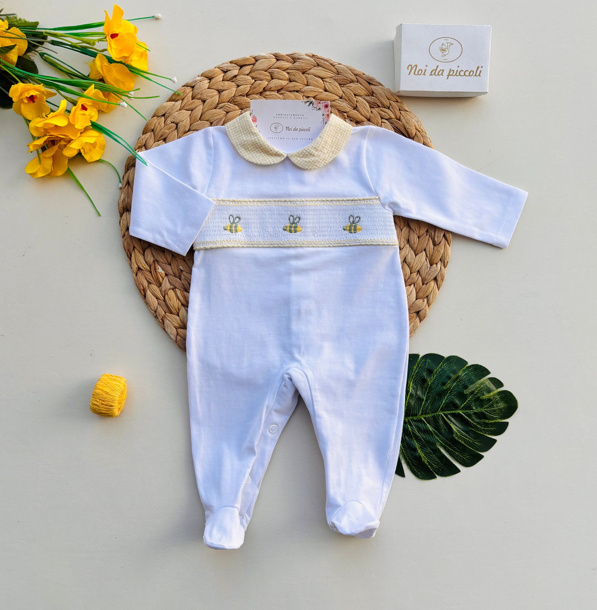 TUTINA IN COTONE API BIANCO - Noi da piccoli