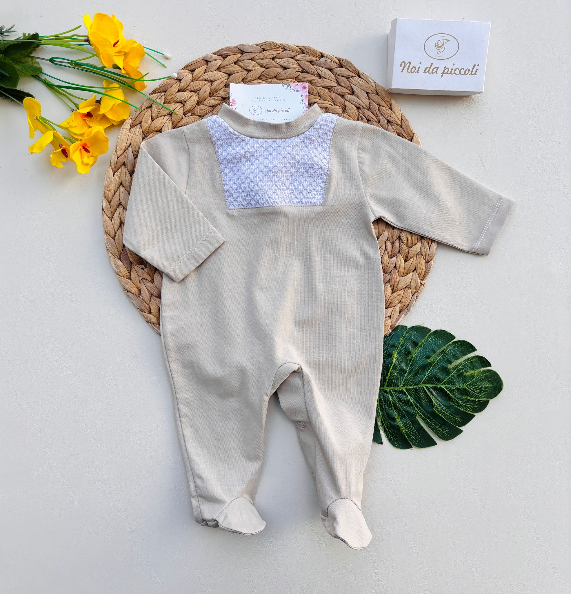 TUTINA IN COTONE BEIGE - Noi da piccoli
