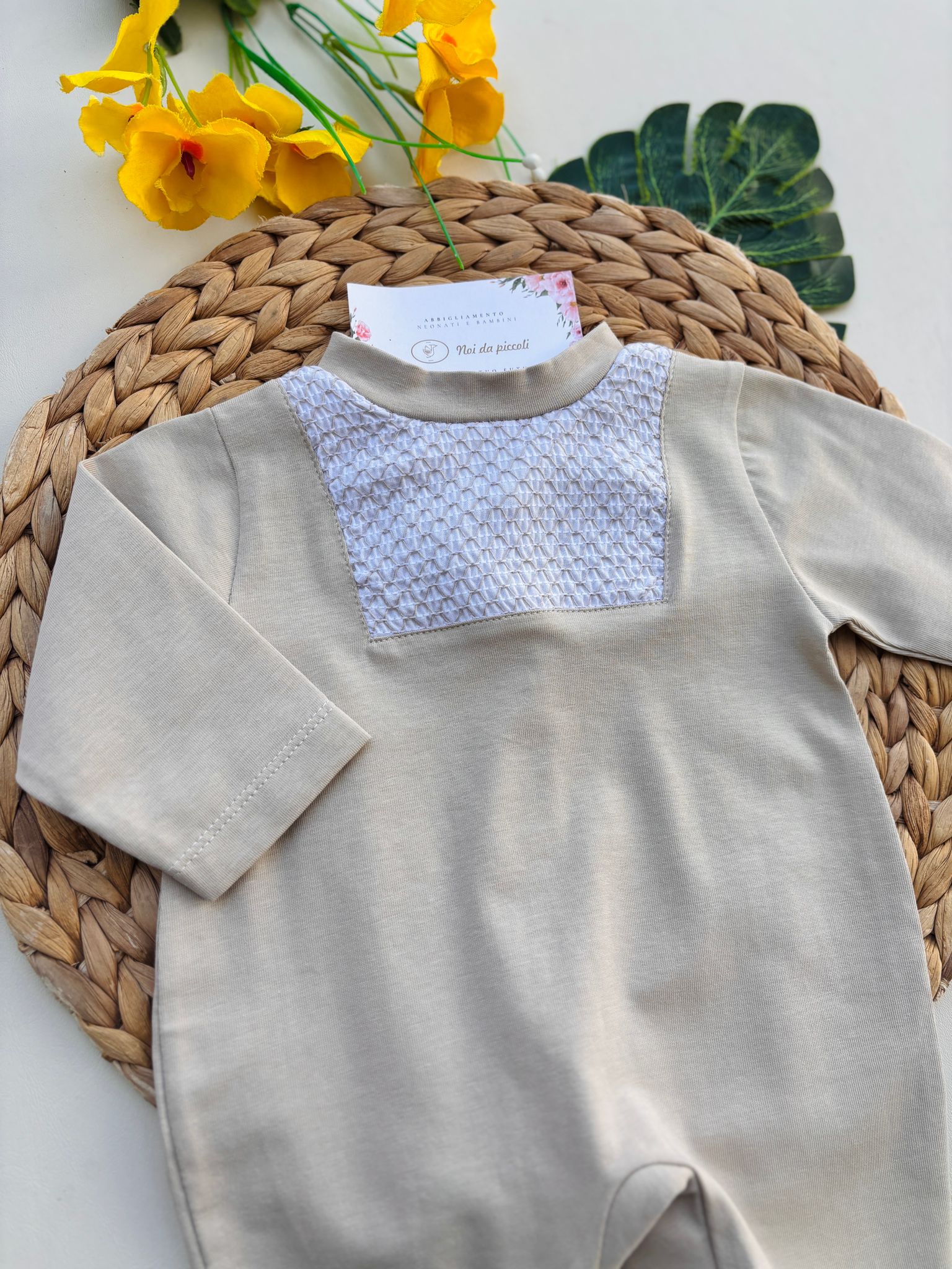 TUTINA IN COTONE BEIGE - Noi da piccoli