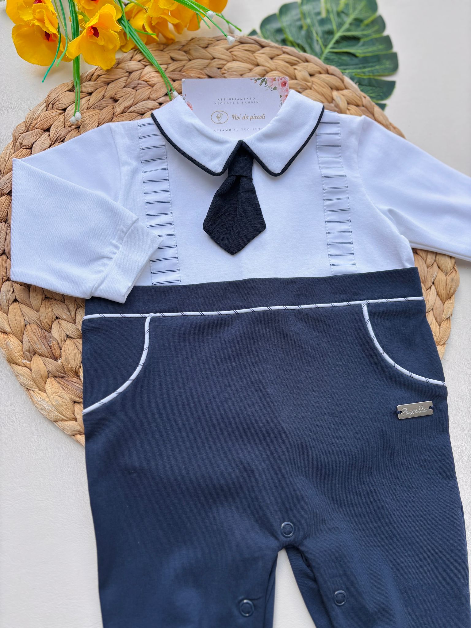 tutina in cotone BIANCO BLU - Noi da piccoli