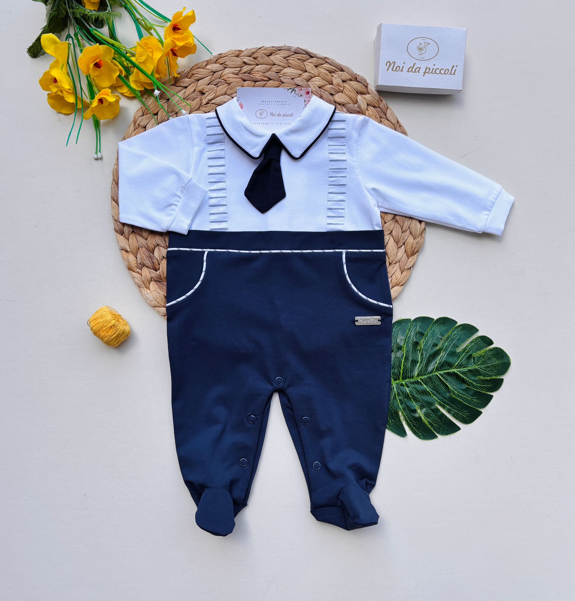 tutina in cotone BIANCO BLU - Noi da piccoli