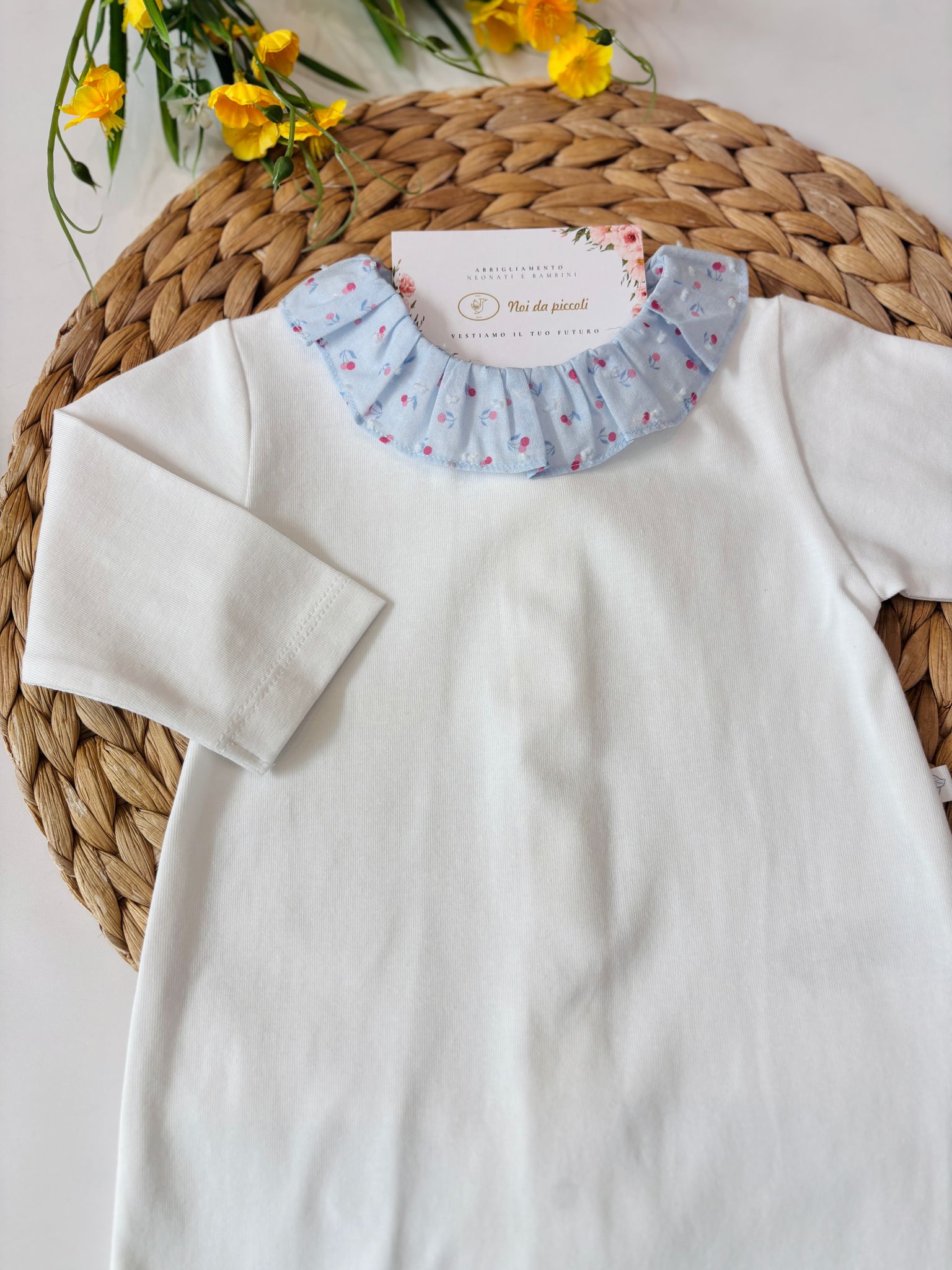 TUTINA IN COTONE BIANCO CIELO - Noi da piccoli