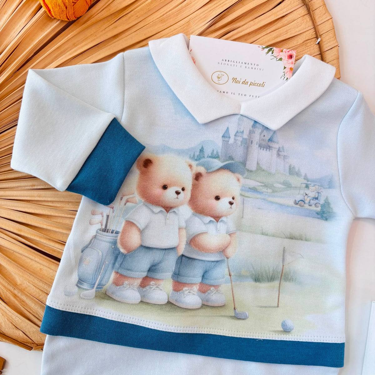 TUTINA in cotone caldo orsetti golf CIELO - Noi da piccoli