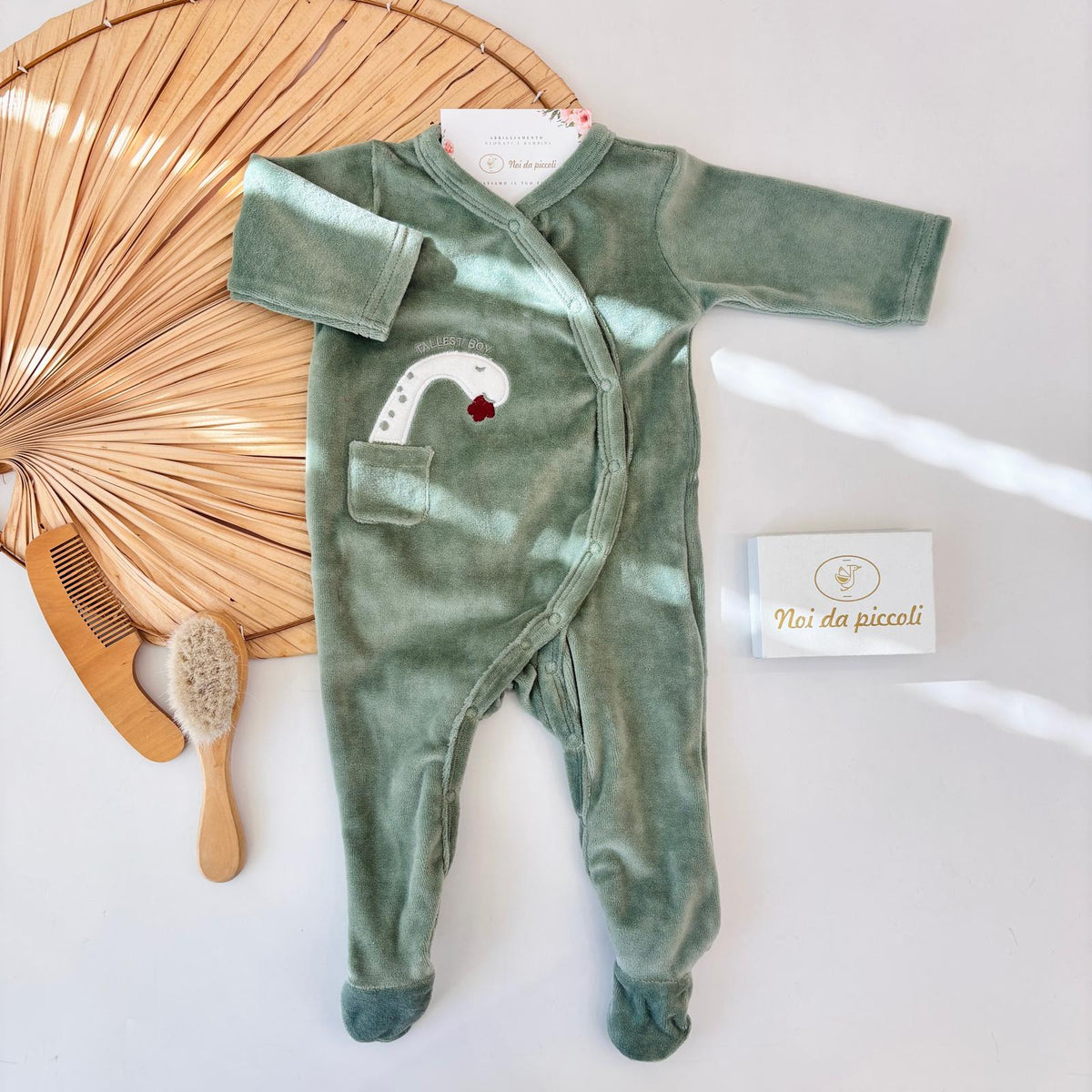 TUTINA IN COTONE CALDO VERDE ACQUA - Noi da piccoli