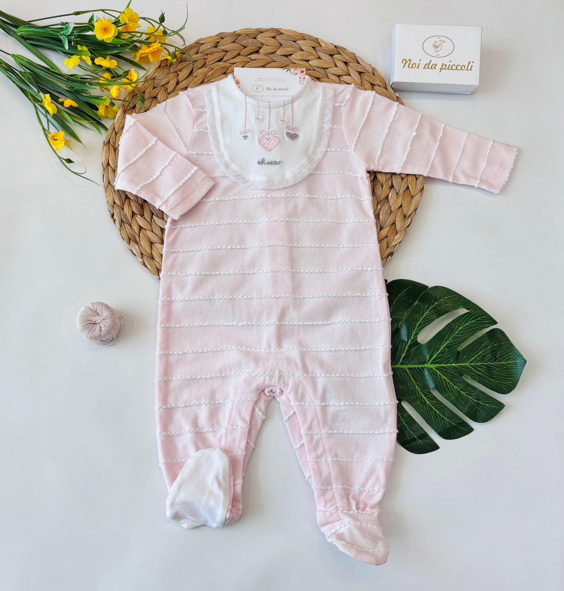 TUTINA IN COTONE CON CUORICINI ROSA - Noi da piccoli