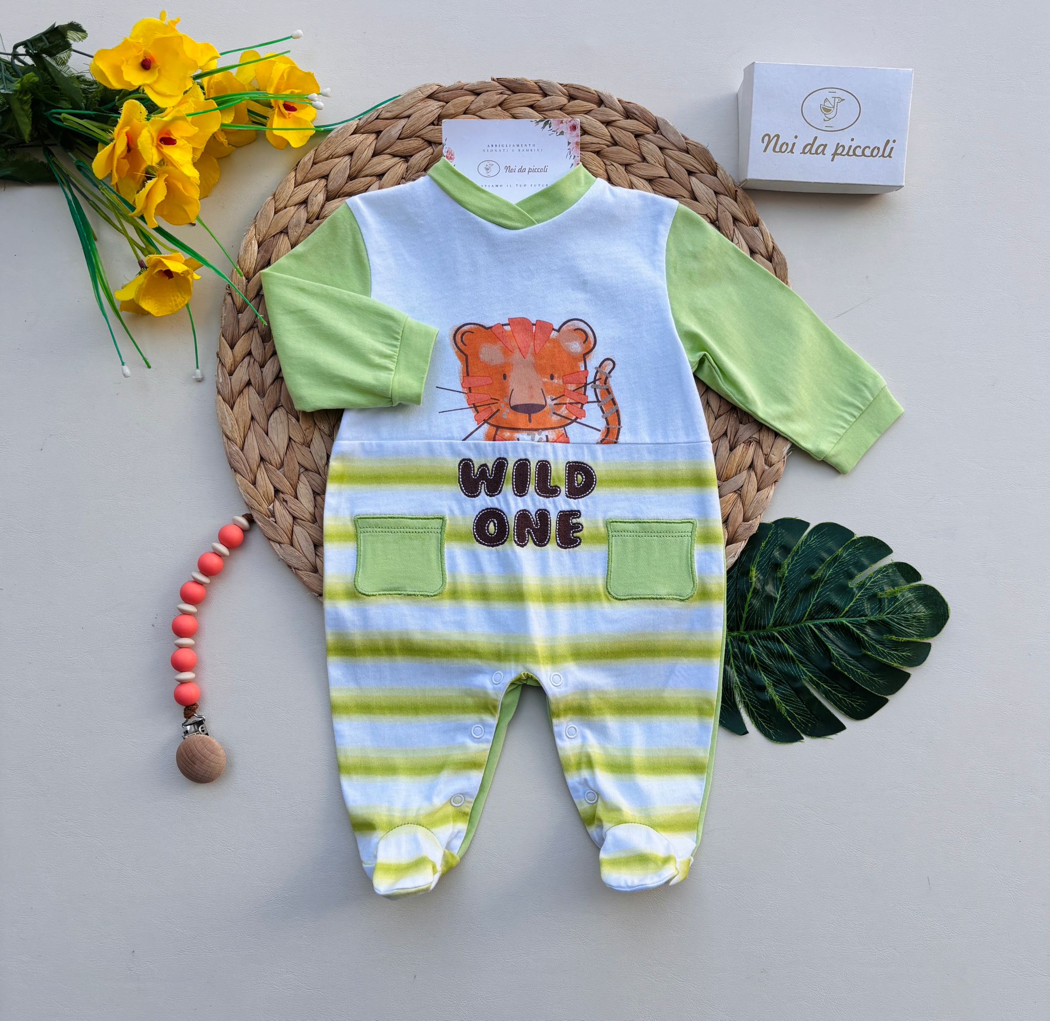 TUTINA IN COTONE LEONCINO VERDE - Noi da piccoli