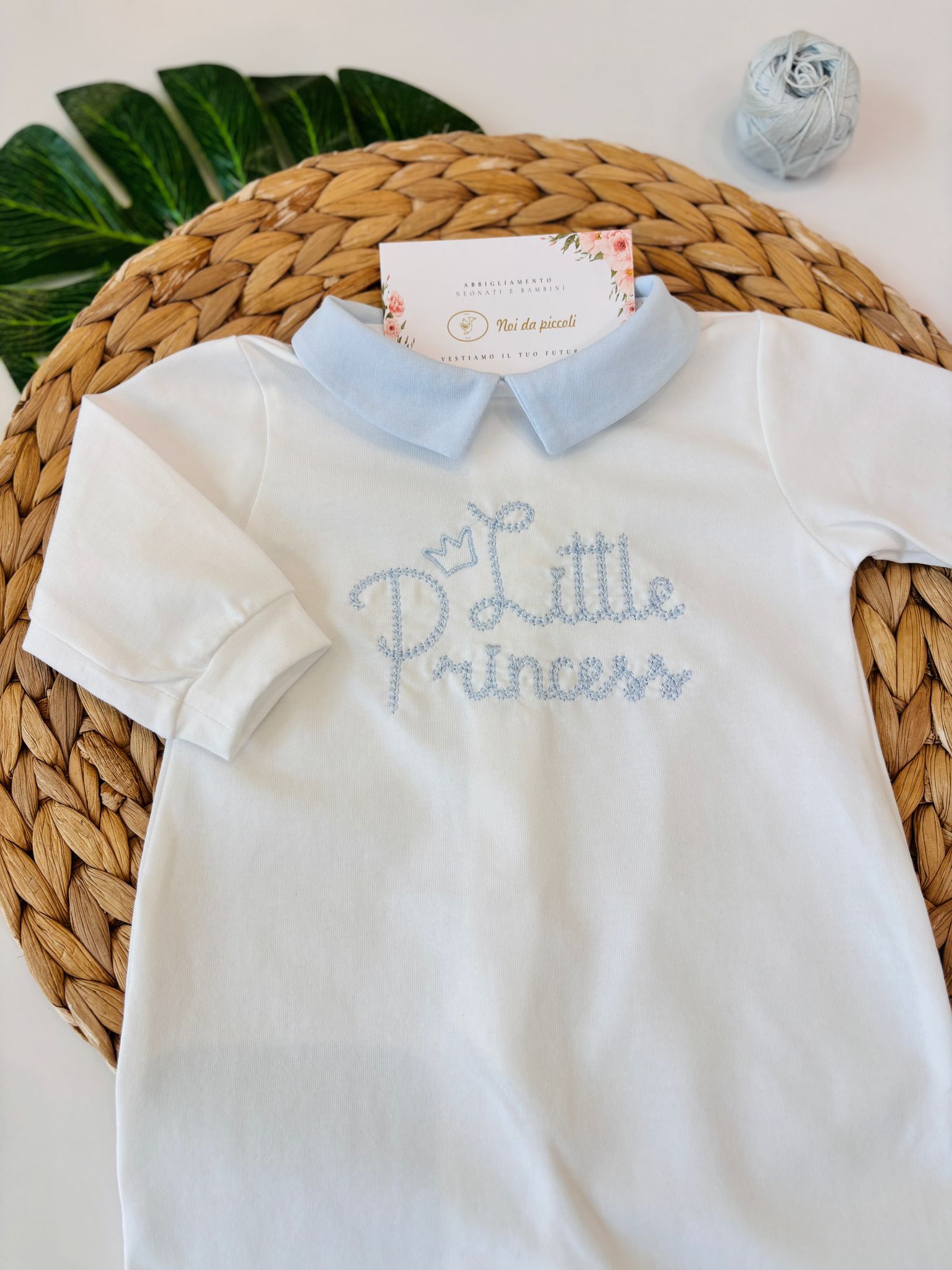 TUTINA IN COTONE "LITTLE PRINCESS" BIANCO CIELO - Noi da piccoli
