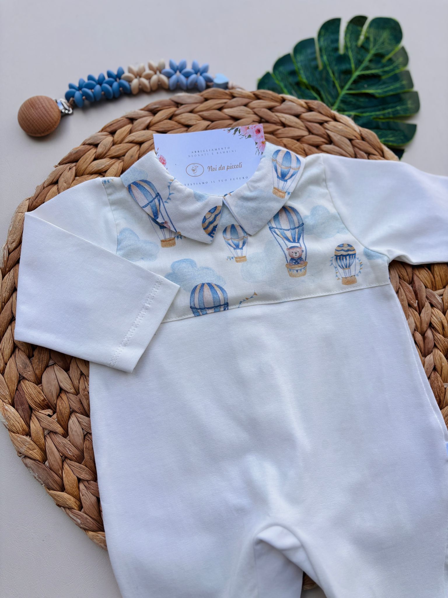 TUTINA IN COTONE MONGOLFIERE BIANCO - Noi da piccoli