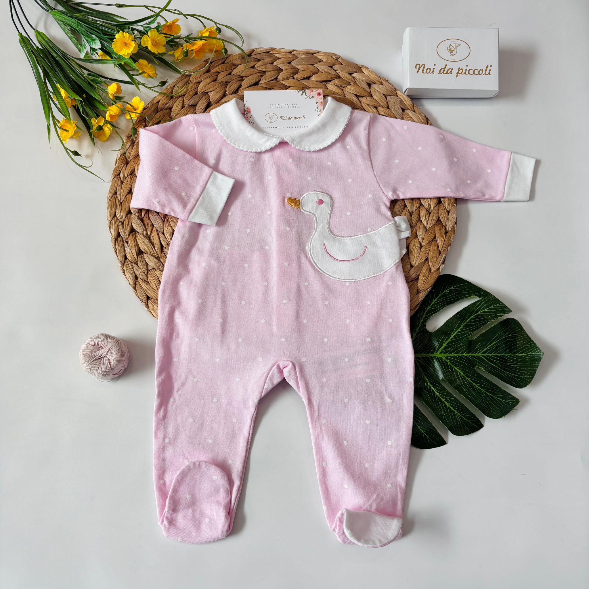 TUTINA IN COTONE OCHETTA ROSA - Noi da piccoli
