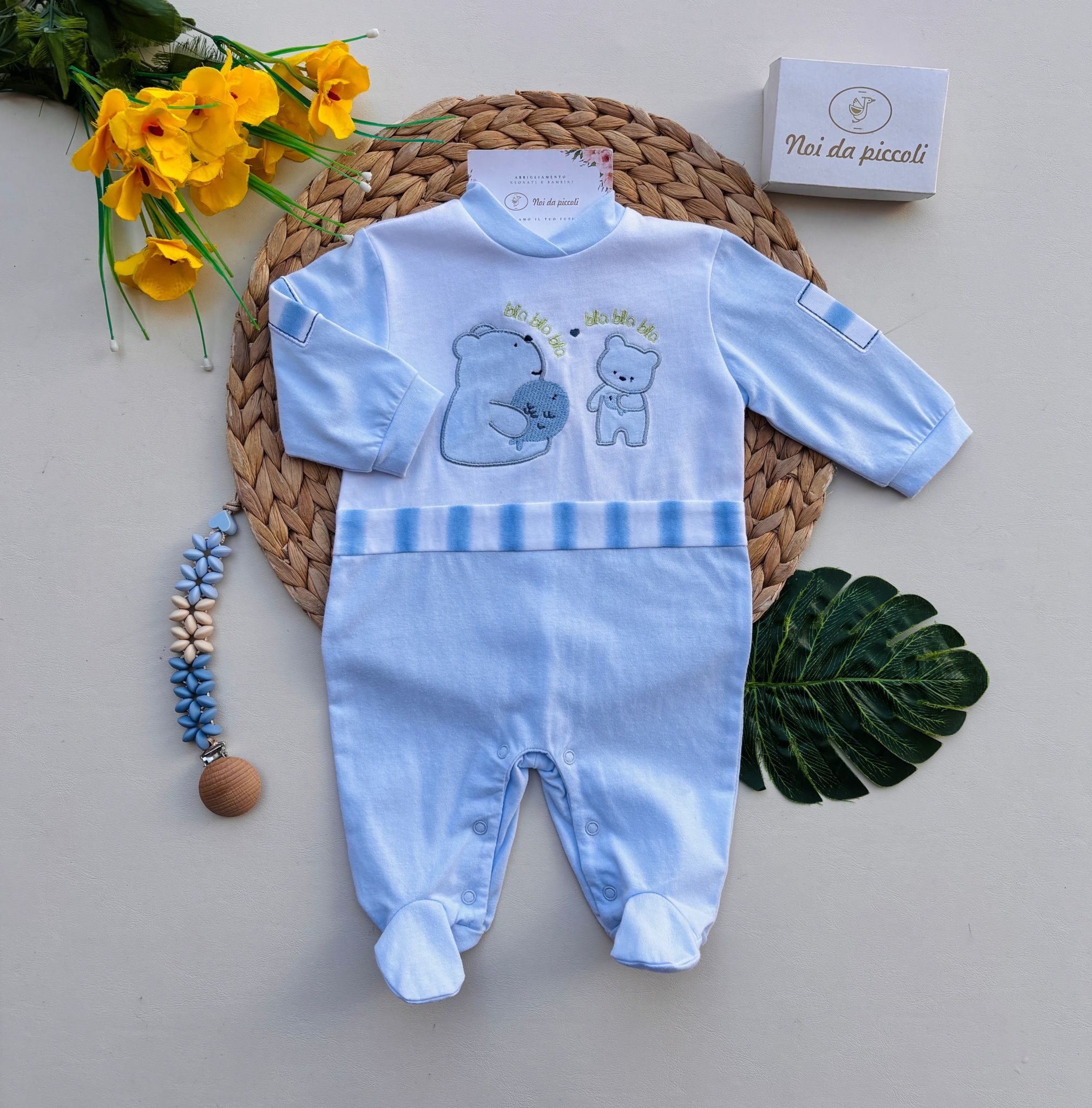 TUTINA IN COTONE ORSETTI CIELO - Noi da piccoli