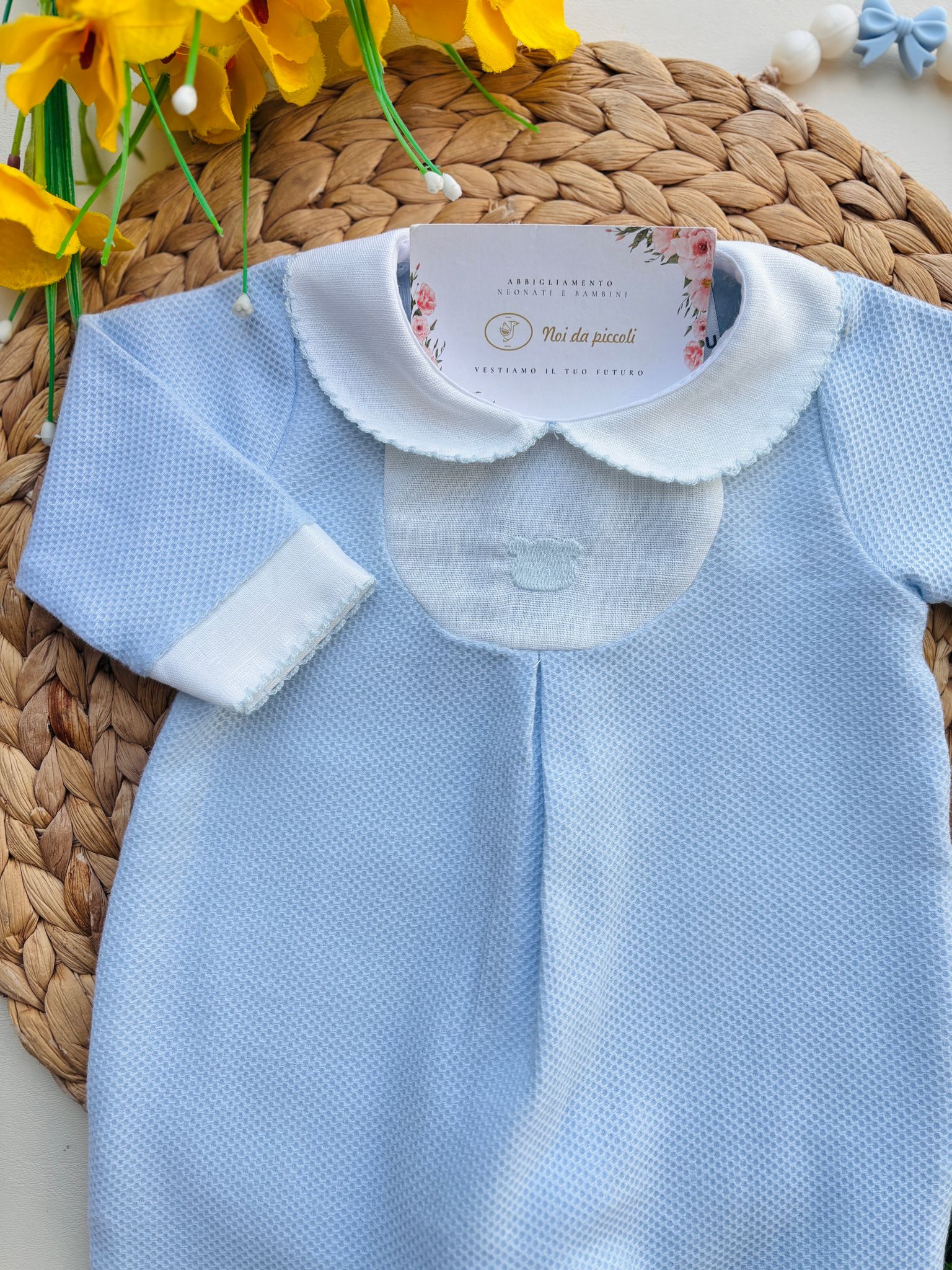 TUTINA IN COTONE ORSETTO CIELO - Noi da piccoli