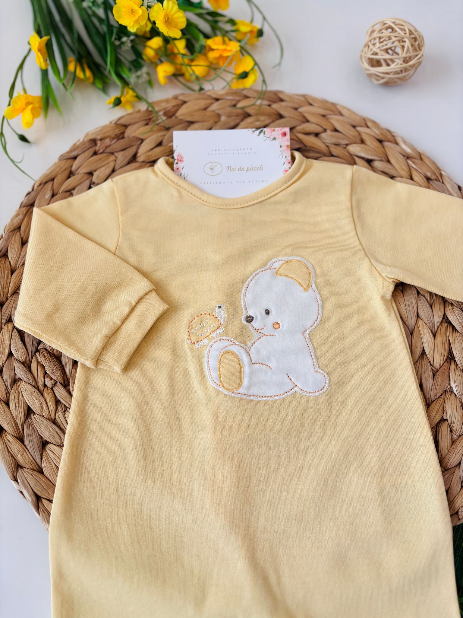 TUTINA IN COTONE ORSETTO GIALLO - Noi da piccoli